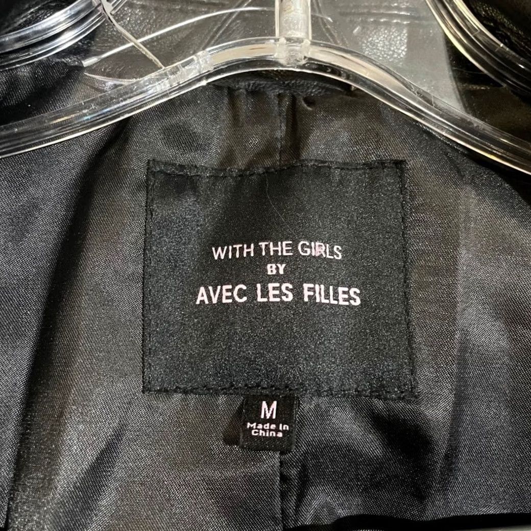 AVEC LES FILLES Avec Les Filles Coat Trench Black Faux Leather Double Breasted Women's M Size M / US 6-8 / IT 42-44 - 4 Thumbnail