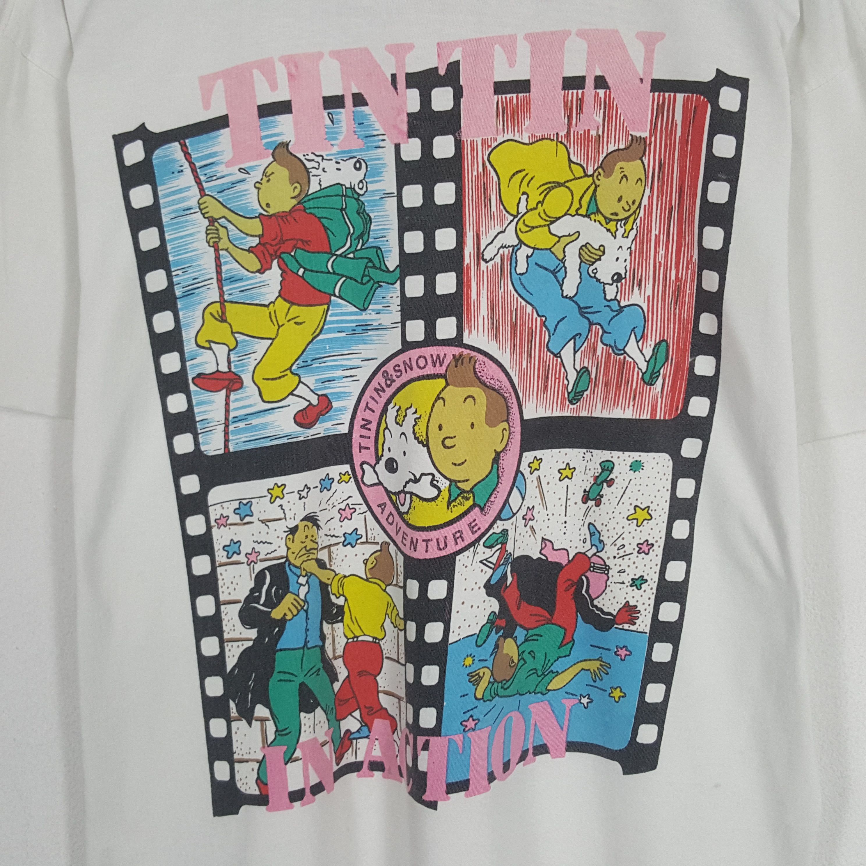 Japanese Brand × Vintage Vintage Tintin In Action Tshirt Size US L / EU 52-54 / 3 - 2 Thumbnail