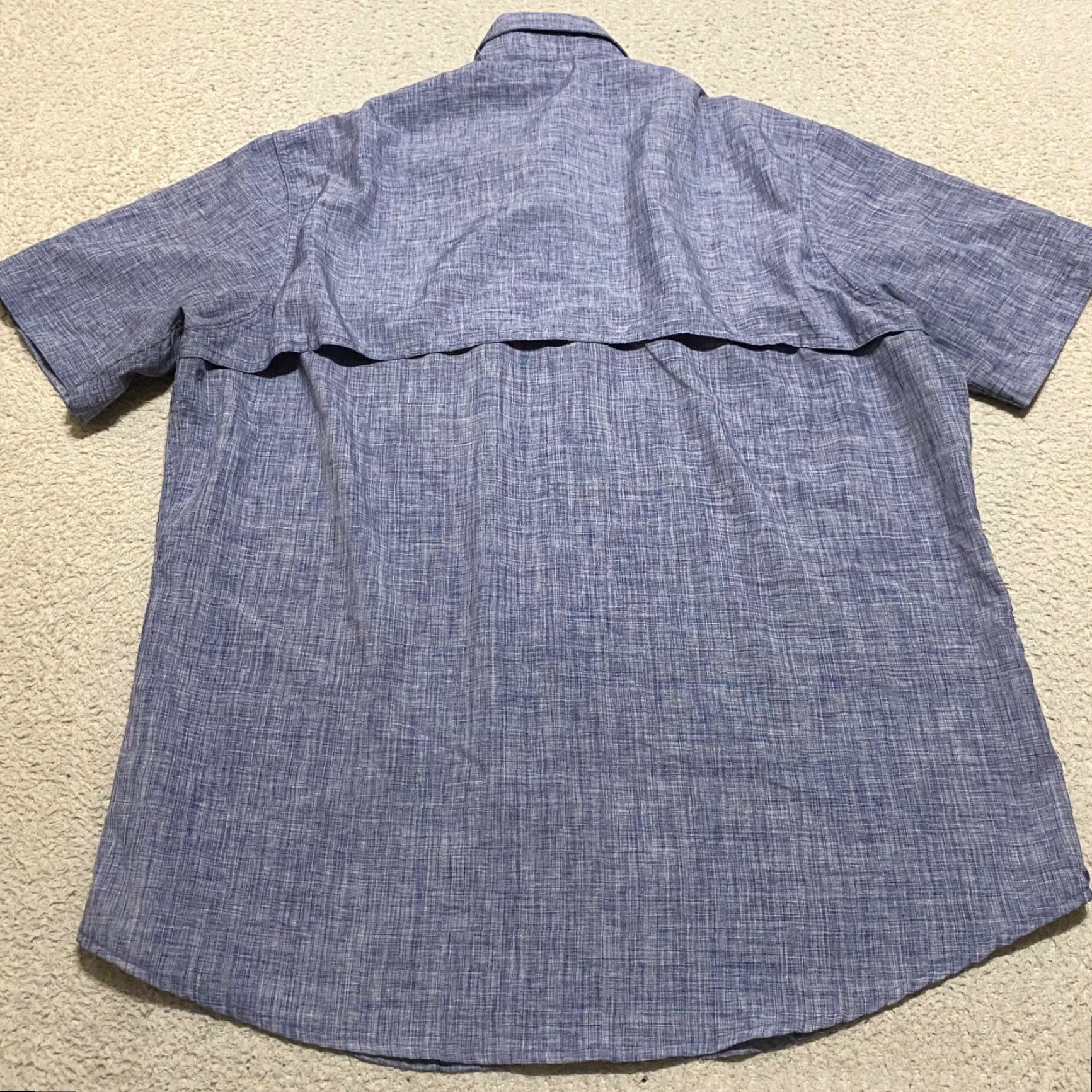 Izod IZOD Saltwater Shirt Mens Large Blue Button Front Vented Outdoor Hiking Fishing Casual Shirt MX Size US L / EU 52-54 / 3 - 2 Thumbnail