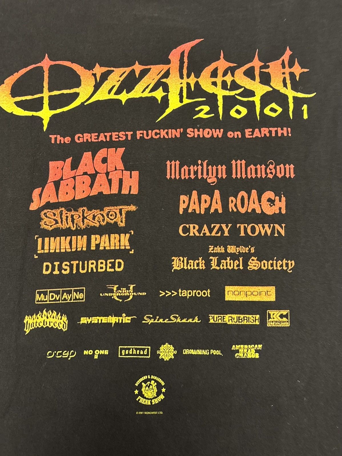 Band Tees Vintage 2001 Ozzfest Ozzy Osbourne Black Sabbath Tool Tee Size US S / EU 44-46 / 1 - 4 Thumbnail