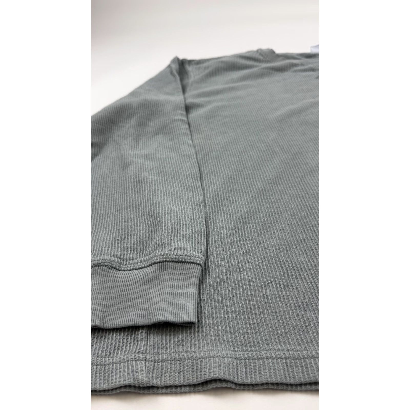 Zara Zara Mens XL Gray Waffle Knit Thermal Long Sleeve Crewneck Shirt Size US XL / EU 56 / 4 - 3 Thumbnail