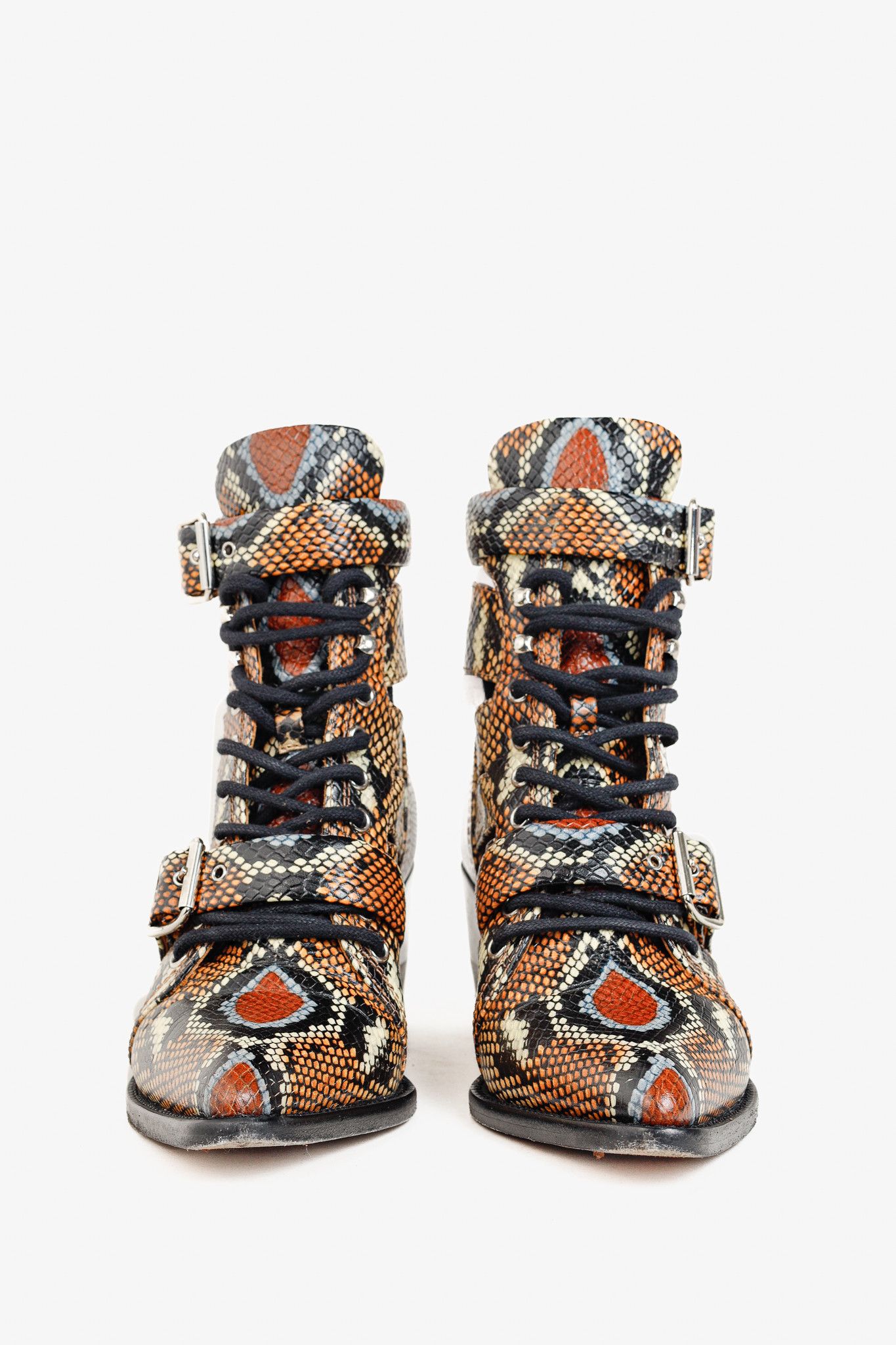 Chloe Chloe Rylee Python-Print Leather Ankle Boots Size US 9 / IT 39 - 2 Thumbnail