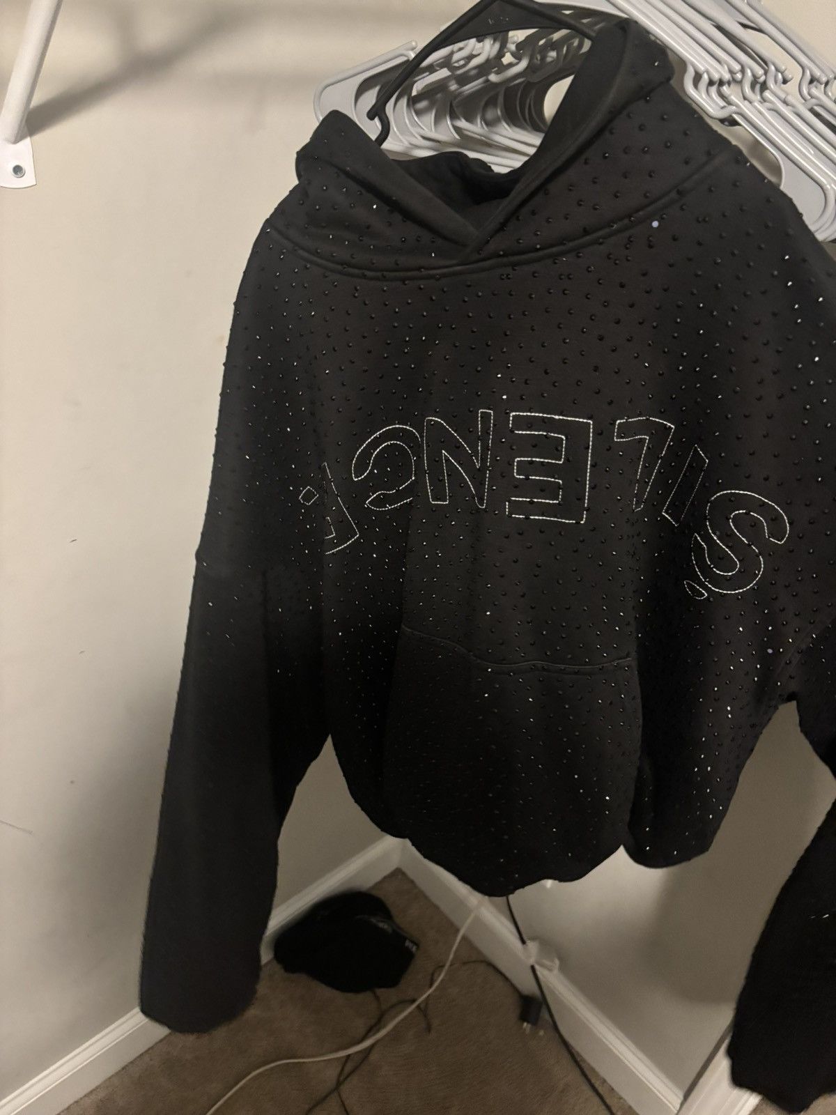 Other SILENCE BY ONYX ONYX VVS RHINESTONE HOODIE IN BLACK Size US M / EU 48-50 / 2 - 4 Thumbnail