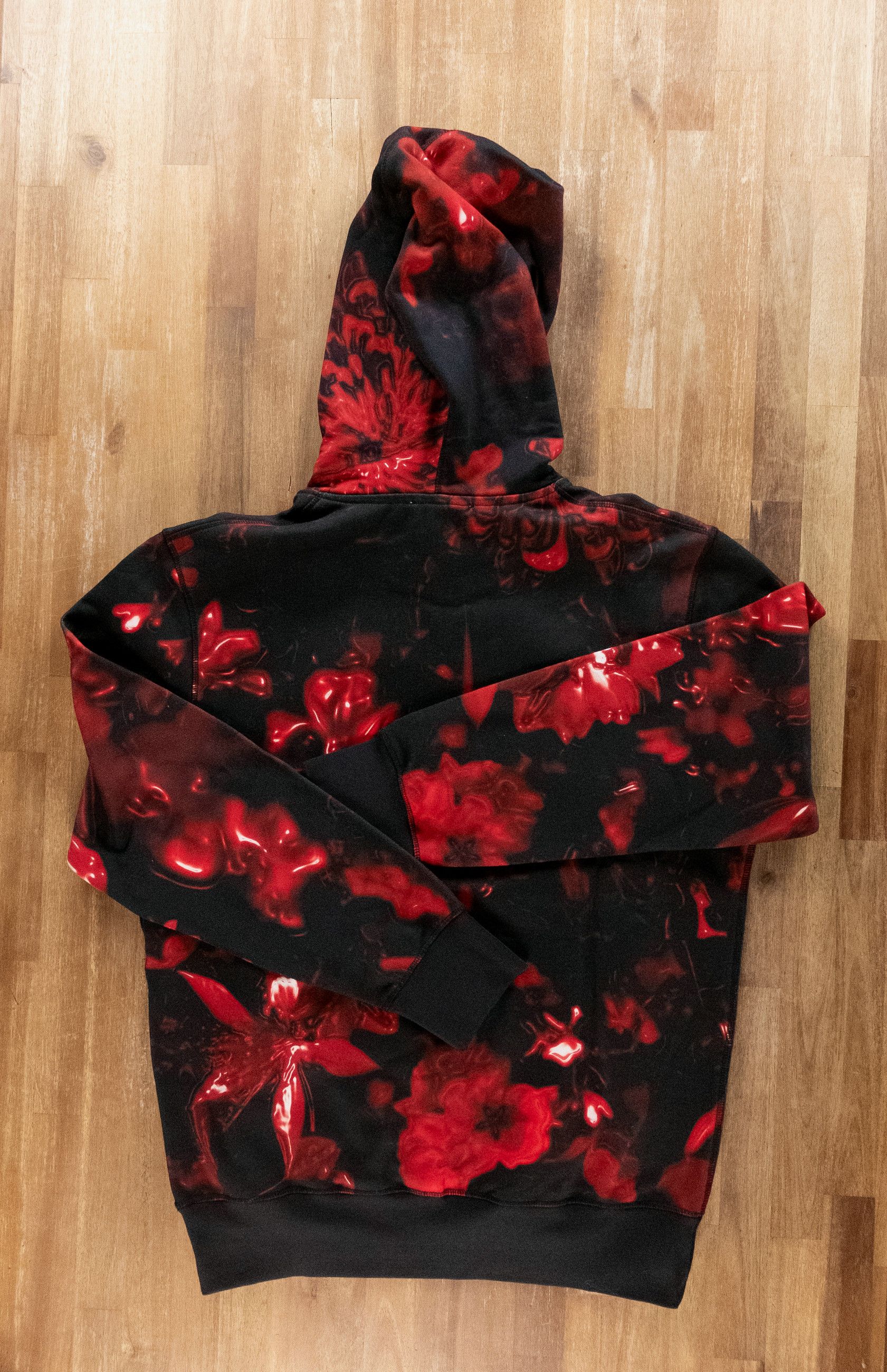 Alexander McQueen ALEXANDER MCQUEEN black & red Wax Floral hoodie sweatshirt Size US M / EU 48-50 / 2 - 9 Thumbnail