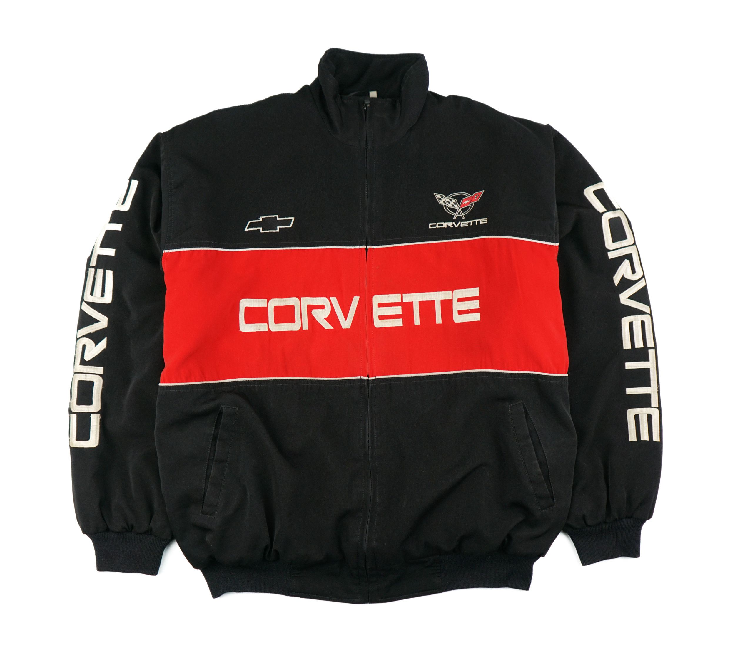 image of Chevy x Racing Vintage 1990S Chevrolet Corvette Racing Jacket in Black, Men's (Size XL)