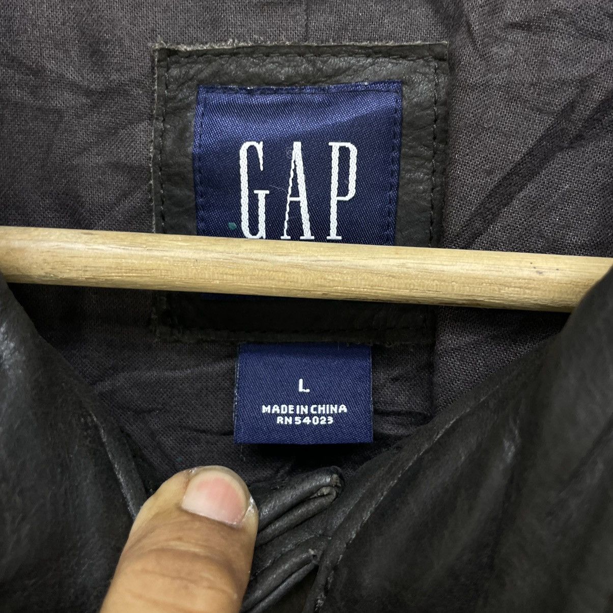 Gap × Leather 💥Gap Cow Hide Leather Jacket Size US M / EU 48-50 / 2 - 6 Thumbnail