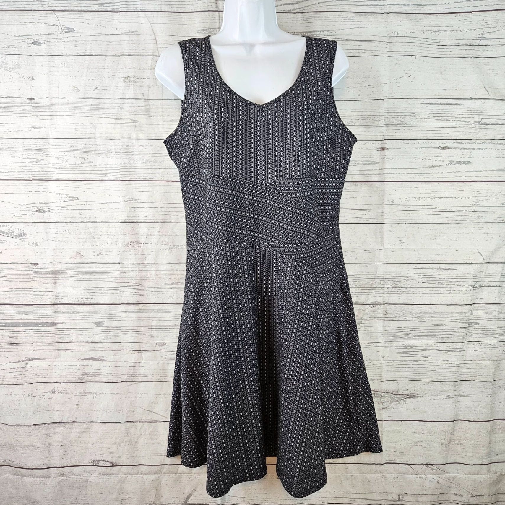 Prana VINTAGE Prana Womens Amelie Dress Gray Black Sleeveless Scoop V-Neck Large L Shirt? Size L / US 10 / IT 46 - 2 Thumbnail