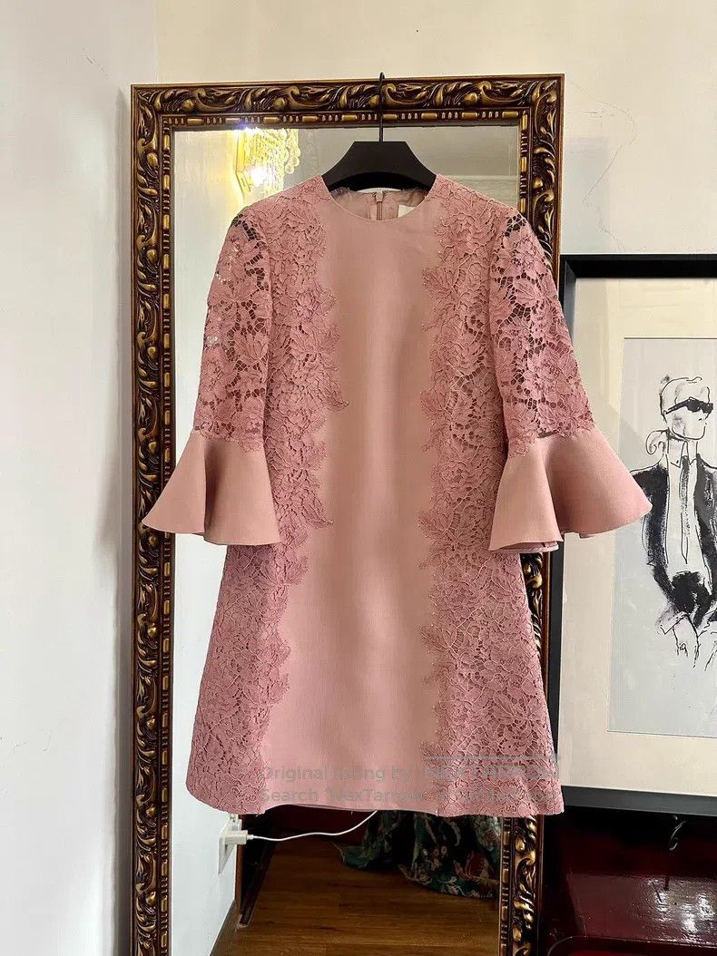 valentino pink lace dress Valentino Lace Babydoll Dress in Pink  UFO No More