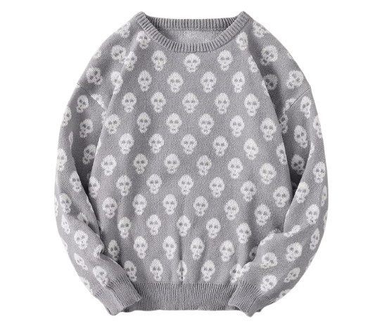 Japanese Brand Streetwear All Over Skull Jacquard Knitted Sweatshirt Size US S / EU 44-46 / 1 - 1 Thumbnail