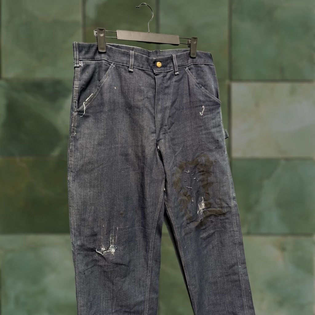 Vintage VINTAGE Toughskins Sanforized Blue Cotton Men’s Carpenter Pants Sz 32 Denim 1960s 32/30 Mens Regular 29in Inseam Size US 32 / EU 48 - 1 Thumbnail