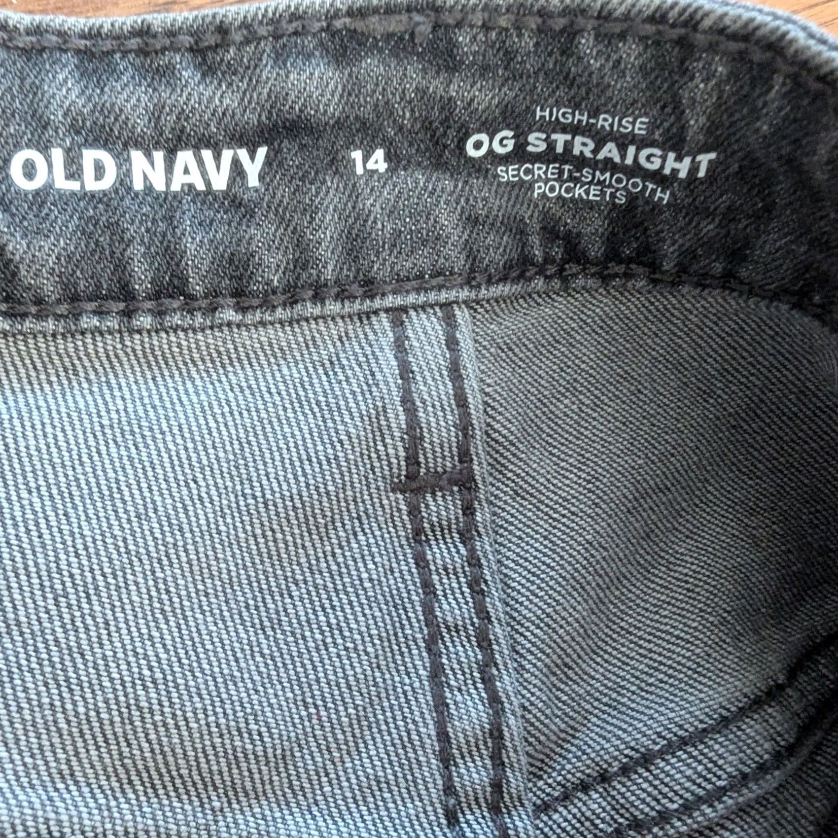 Old Navy Old Navy Women's Gray Jeans Size 14 High Rise OG Straight Pockets Size 36" / US 14 / IT 50 - 6 Thumbnail