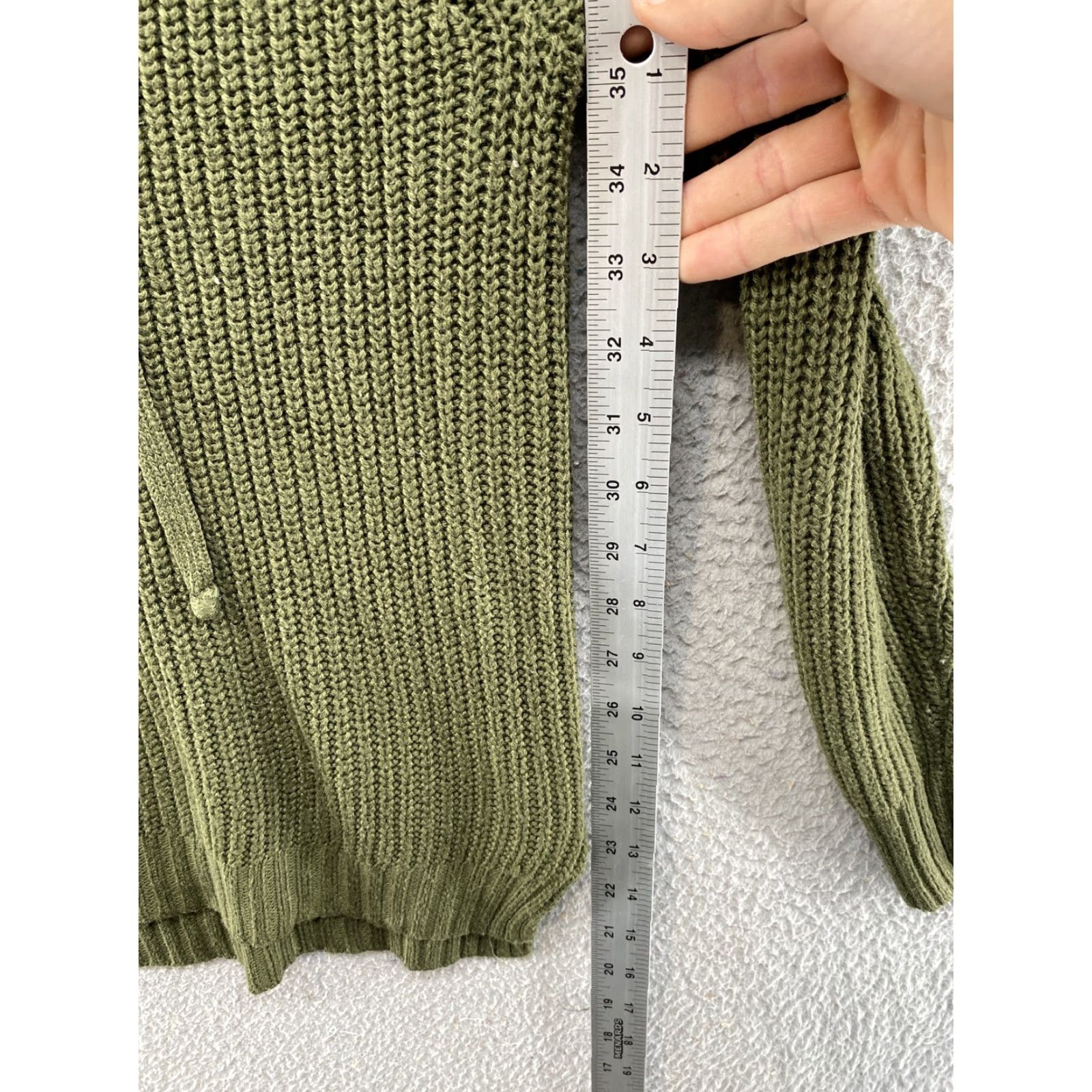 Vintage Pout Women’s V Neck Lace Up Green Knit Sweater M Size Medium Shirt Pullover Womens Size M / US 6-8 / IT 42-44 - 5 Thumbnail
