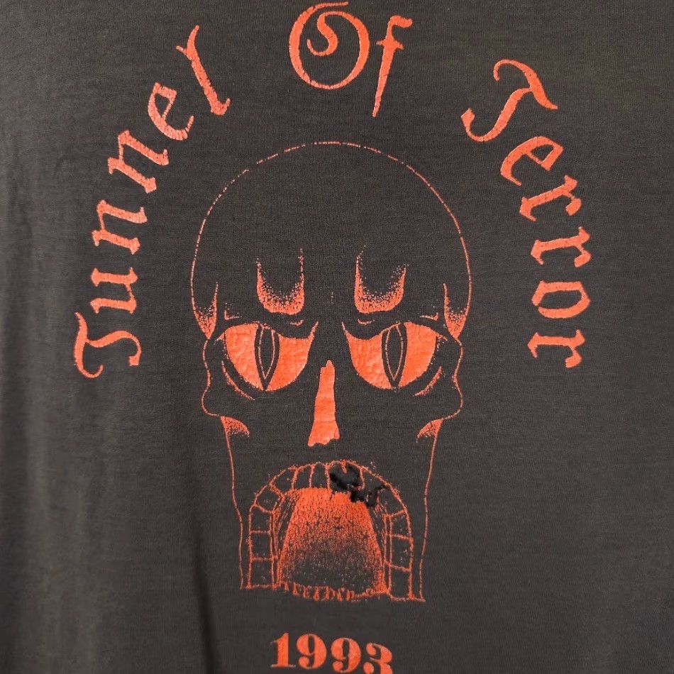 Fruit Of The Loom VINTAGE Tunnel Of Terror T Shirt Mens Size Large Black 90s 1993 Minnesota USA Size US L / EU 52-54 / 3 - 3 Thumbnail