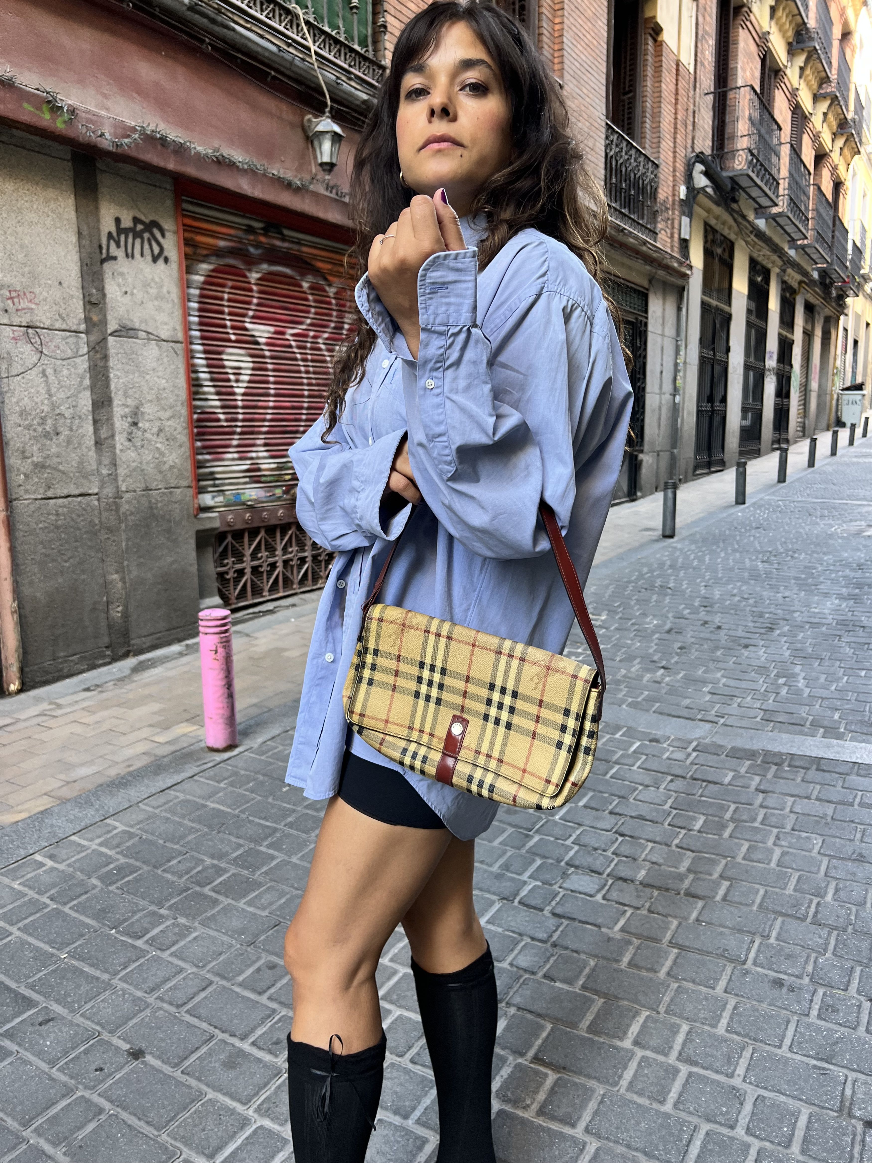 バッグ 90s vintage BURBERRY shoulder bag grunge BURBERRY 90s NOVA CHECK BUCKLE SHOULDER BAG – RDB