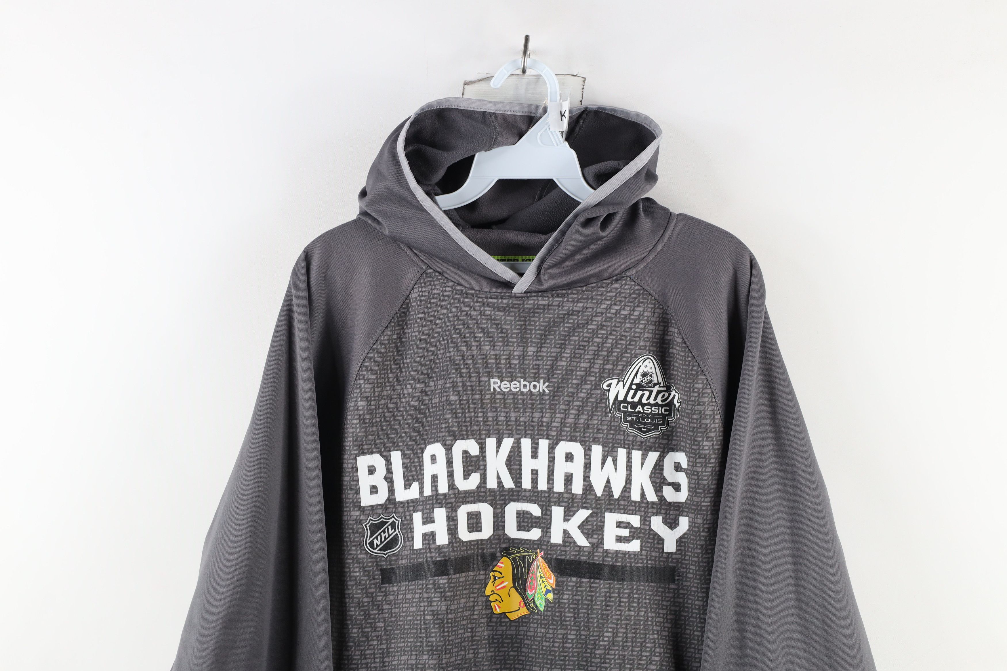 Reebok × Vintage Reebok Winter Classic Chicago Blackhawks Hockey Hoodie Gray Size US S / EU 44-46 / 1 - 2 Thumbnail