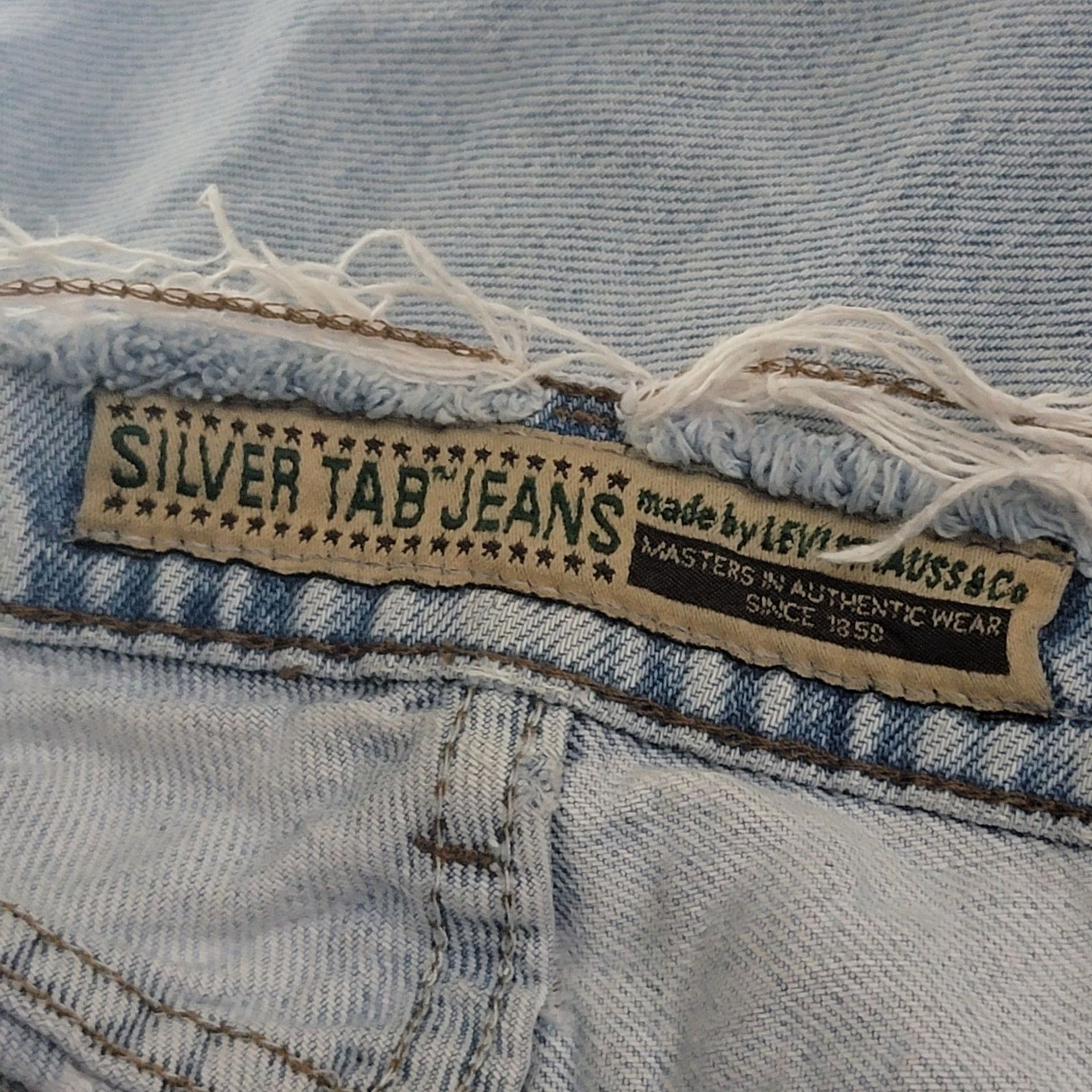 Levi's Vtg90s THRASHED Ripped Distressed Levi Silvertab Baggy Jeans Size 30" / US 8 / IT 44 - 11 Thumbnail
