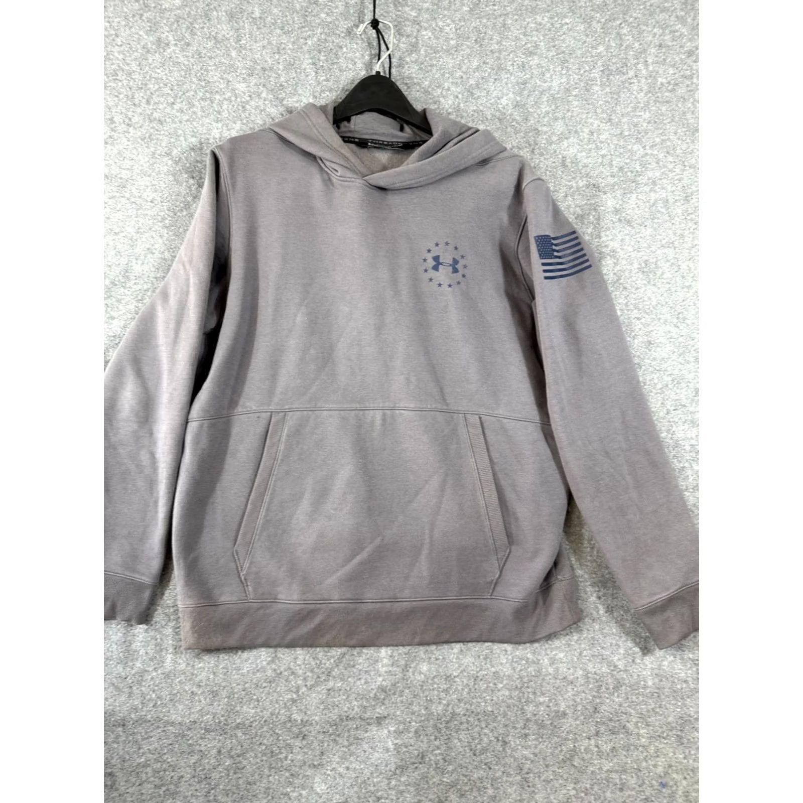Under Armour Under Armour Hoodie Mens XL Gray Loose Threadborne Kangaroo Pocket Logo Breathable Pockets Pullover - 3.0 Size US XL / EU 56 / 4 - 3 Thumbnail