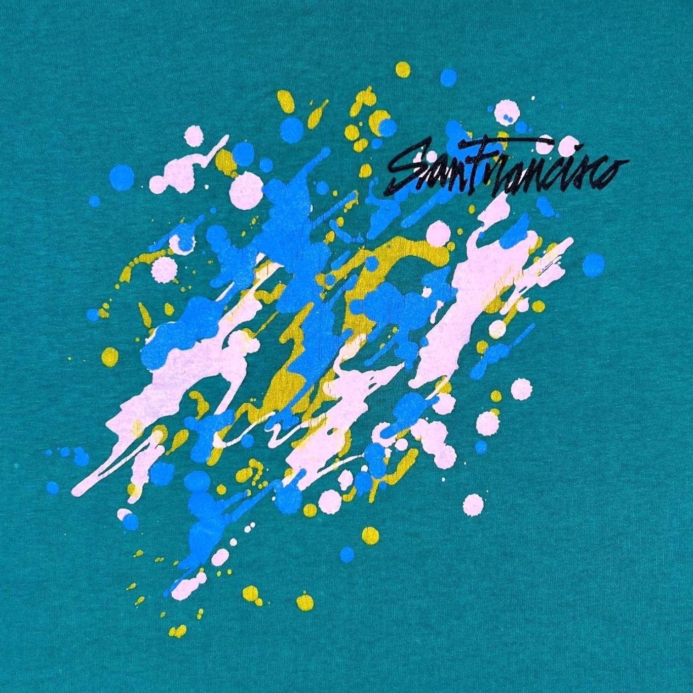 Other Vintage 90's SAN FRANCISCO Art Souvenir Graphic T-Shirt Medium Men’s M Teal-Turquoise Size US M / EU 48-50 / 2 - 2 Thumbnail
