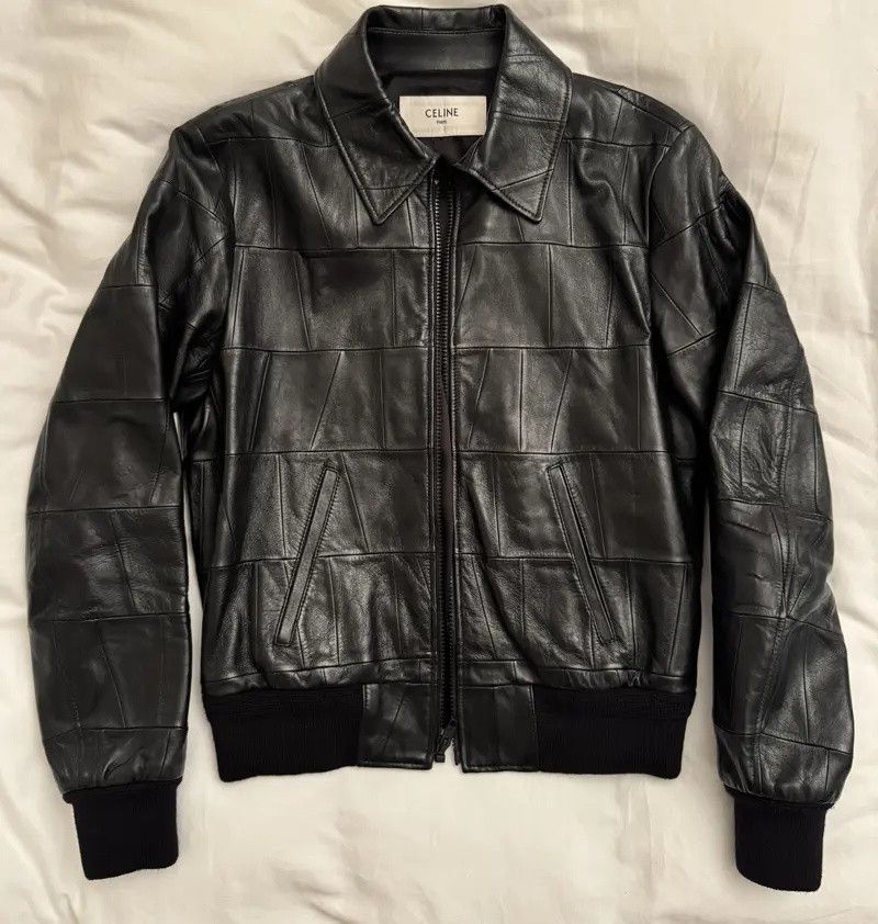 Celine Celine SS20 Patchwork Leather Jacket Sz44 Hedi Slimane