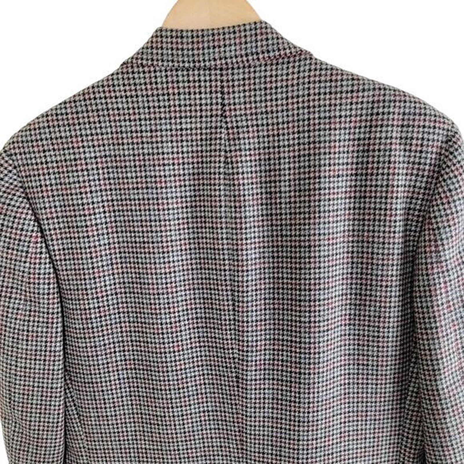 Hart Schaffner Marx Hart Schaffner & Marx Mens 40L Houndstooth Wool Blazer Size 40L - 5 Thumbnail