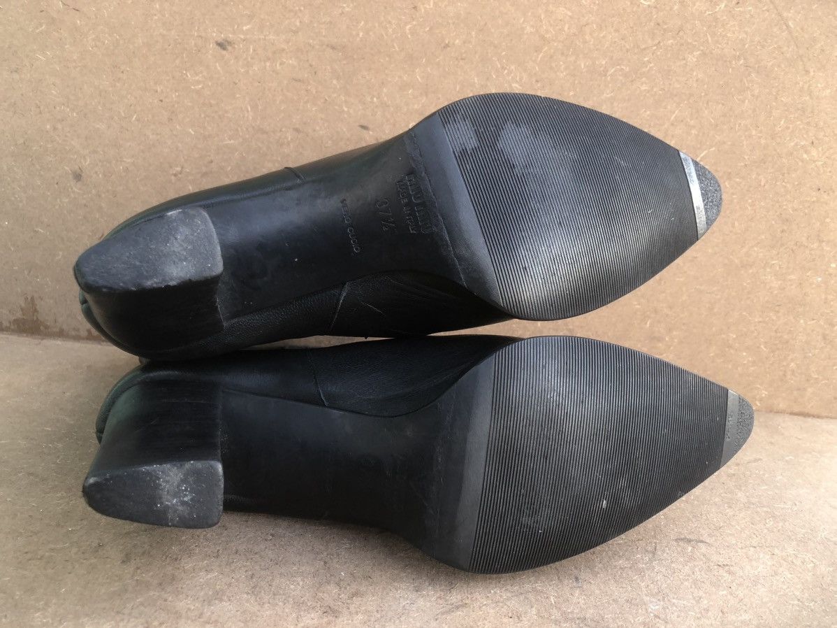 Miu Miu MIU MIU Black Calfskin Leather Women’s Boots Size 37.7 Size US 7.5 / IT 37.5 - 10 Thumbnail