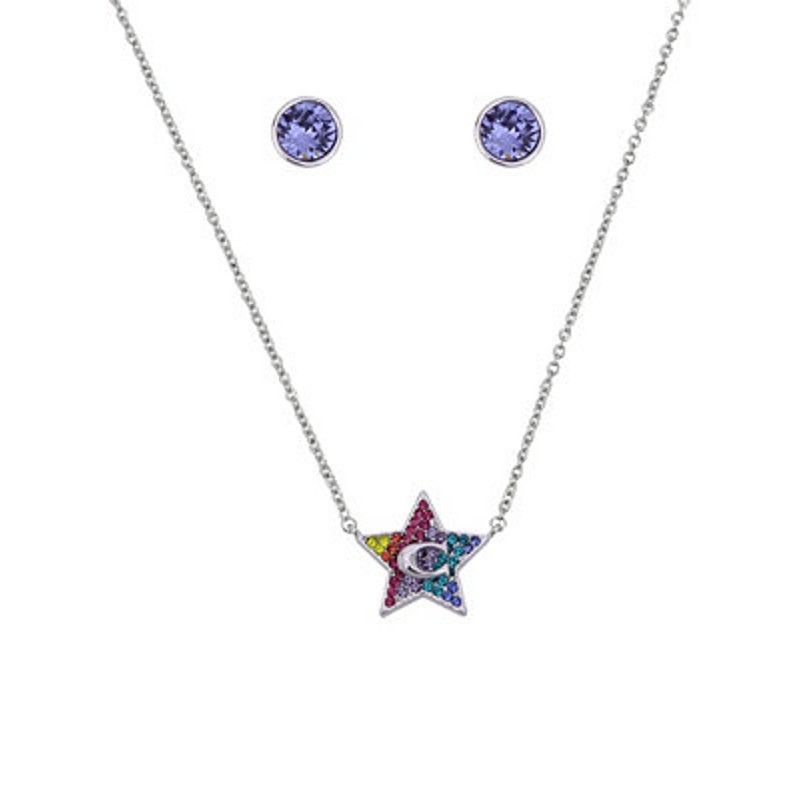 Coach COACH Star Necklace and Stud Earrings Set, 16" + 2" extender Size ONE SIZE - 2 Thumbnail