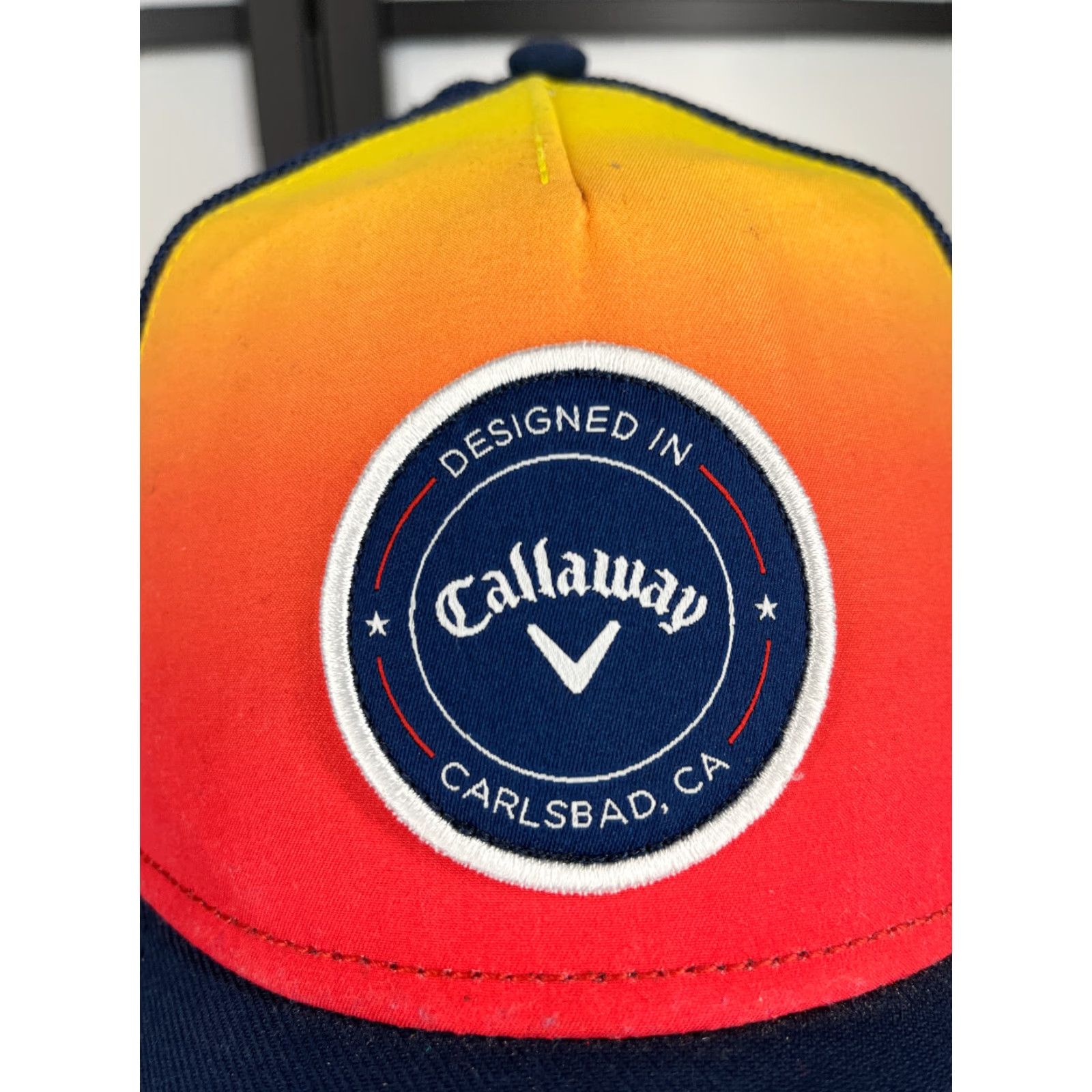 Callaway VINTAGE Callaway Hat Cap Snap Back Adult Blue Orange Carlsbad CA Polyester Blend Golfer Size ONE SIZE - 2 Thumbnail