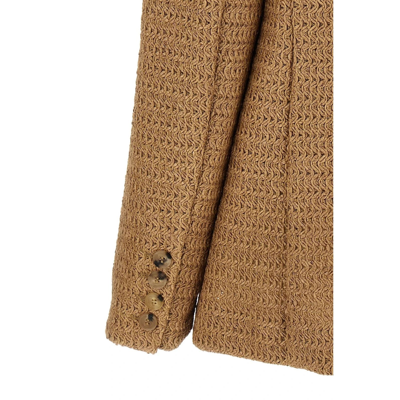 Other GIUSEPPE DI MORABITO Braided Beige Oversized Raffia Blazer N Size S / US 4 / IT 40 - 4 Thumbnail