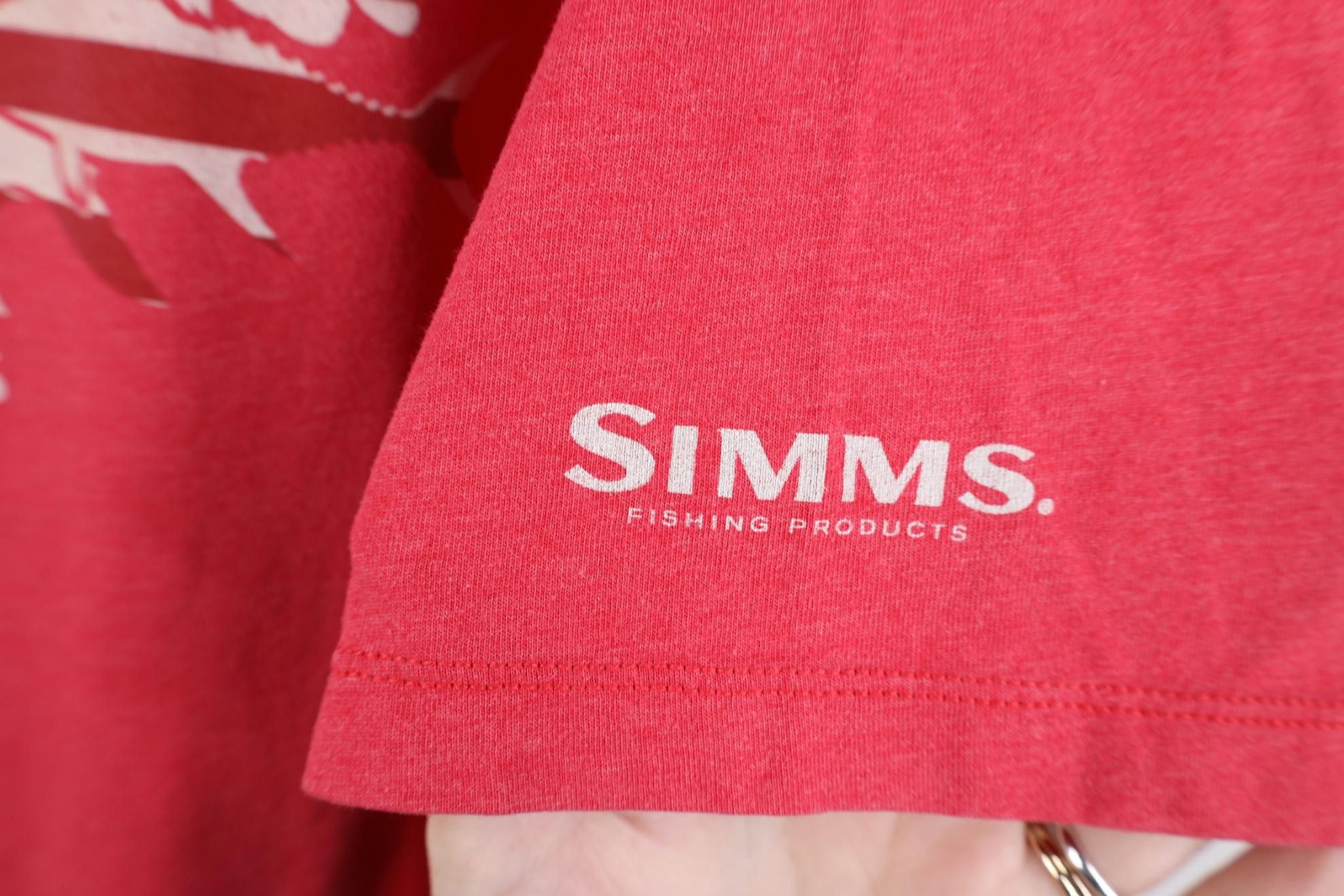 Simms Simms Fishing USA Flag Fish Jersey Knit T-Shirt Heather Red Size US XL / EU 56 / 4 - 4 Thumbnail