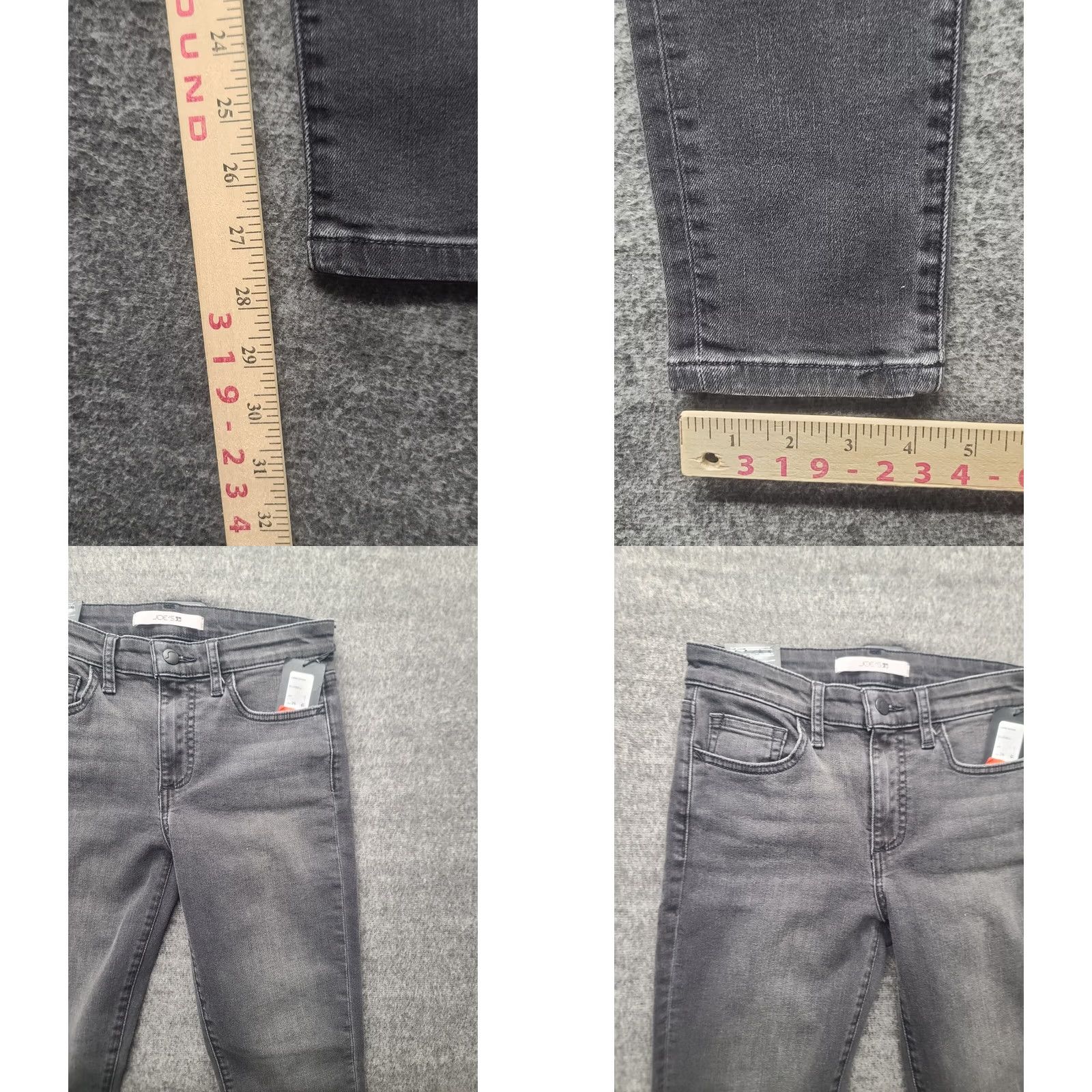 Vintage VINTAGE Joe's Jeans Black 26x28 Skinny Fit Ankle Distressed Whiskering Womens Jeans Size 26" / US 2 / IT 38 - 8 Thumbnail