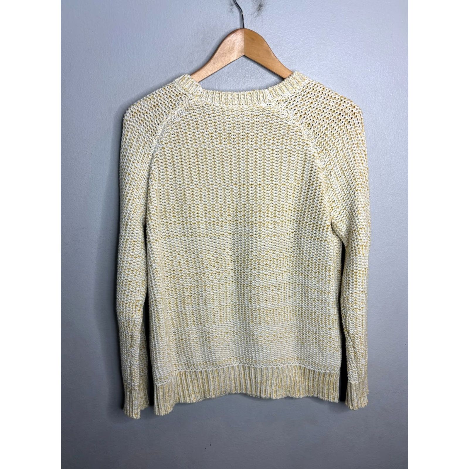 Vince Vince Women’s Crew Neck Sweater Chunky Knit L Yellow 1409 Pullover All Seasons Size L / US 10 / IT 46 - 4 Thumbnail