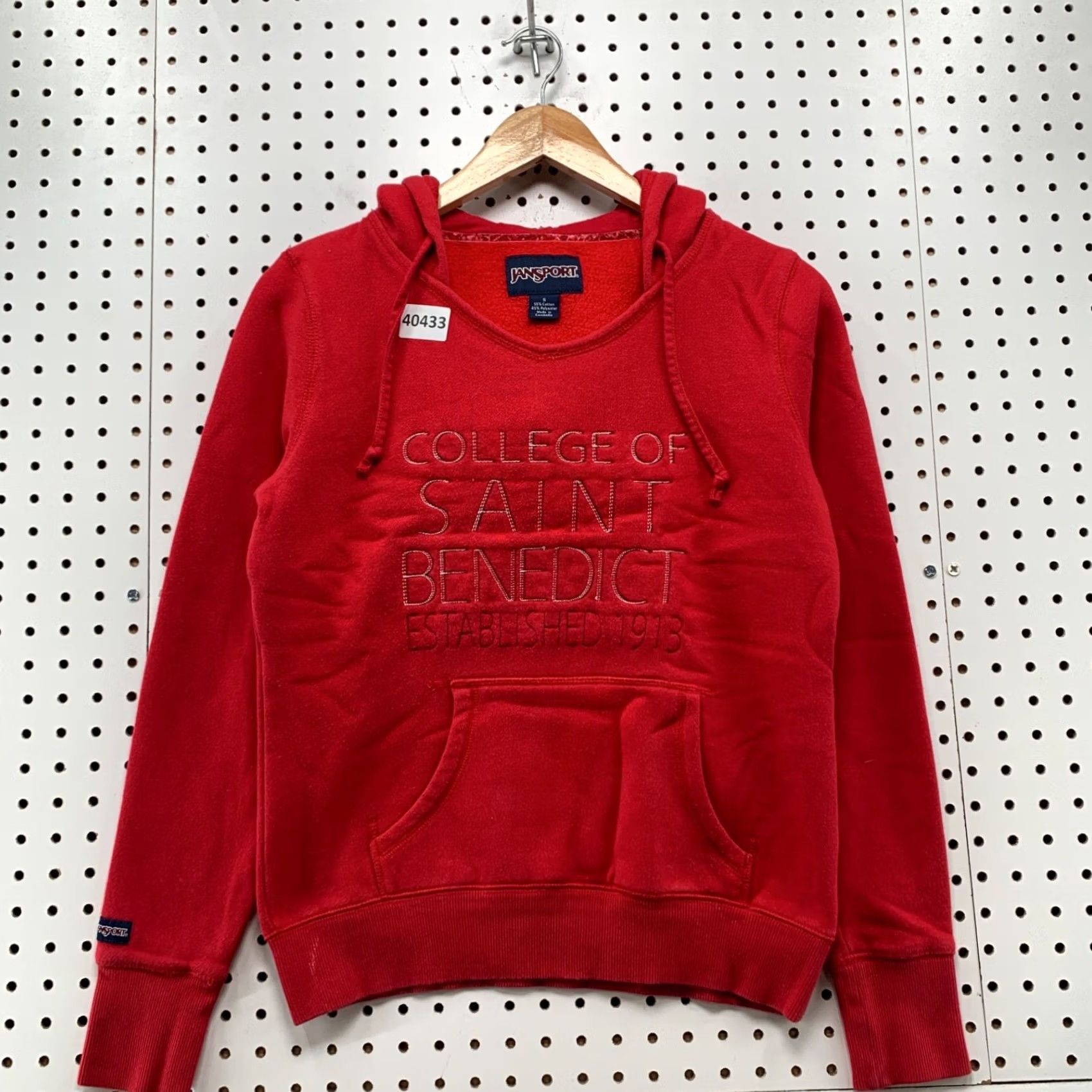 Jansport VINTAGE JanSport College Hoodie Sweatshirt Womens Small Red Pullover 18x22 College Womens Hoodie Red 90s? Size S / US 4 / IT 40 - 4 Thumbnail