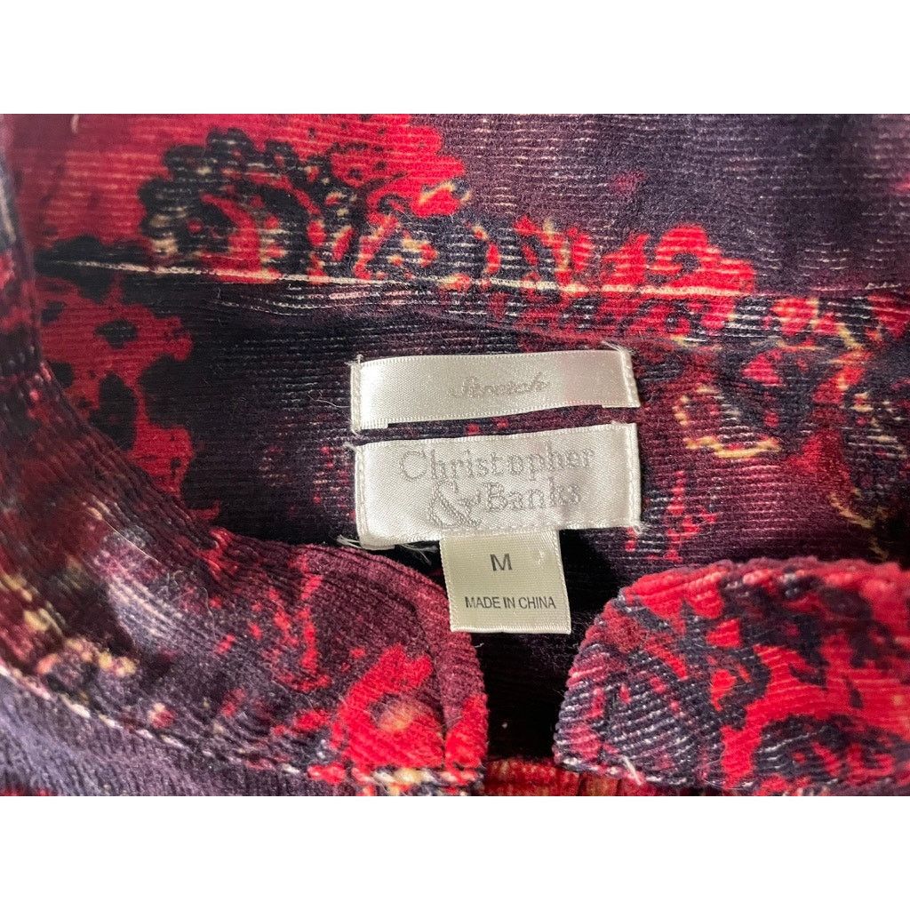 Other Christopher & Banks Womens Red Corduroy Blazer Size Medium Size M / US 6-8 / IT 42-44 - 5 Thumbnail