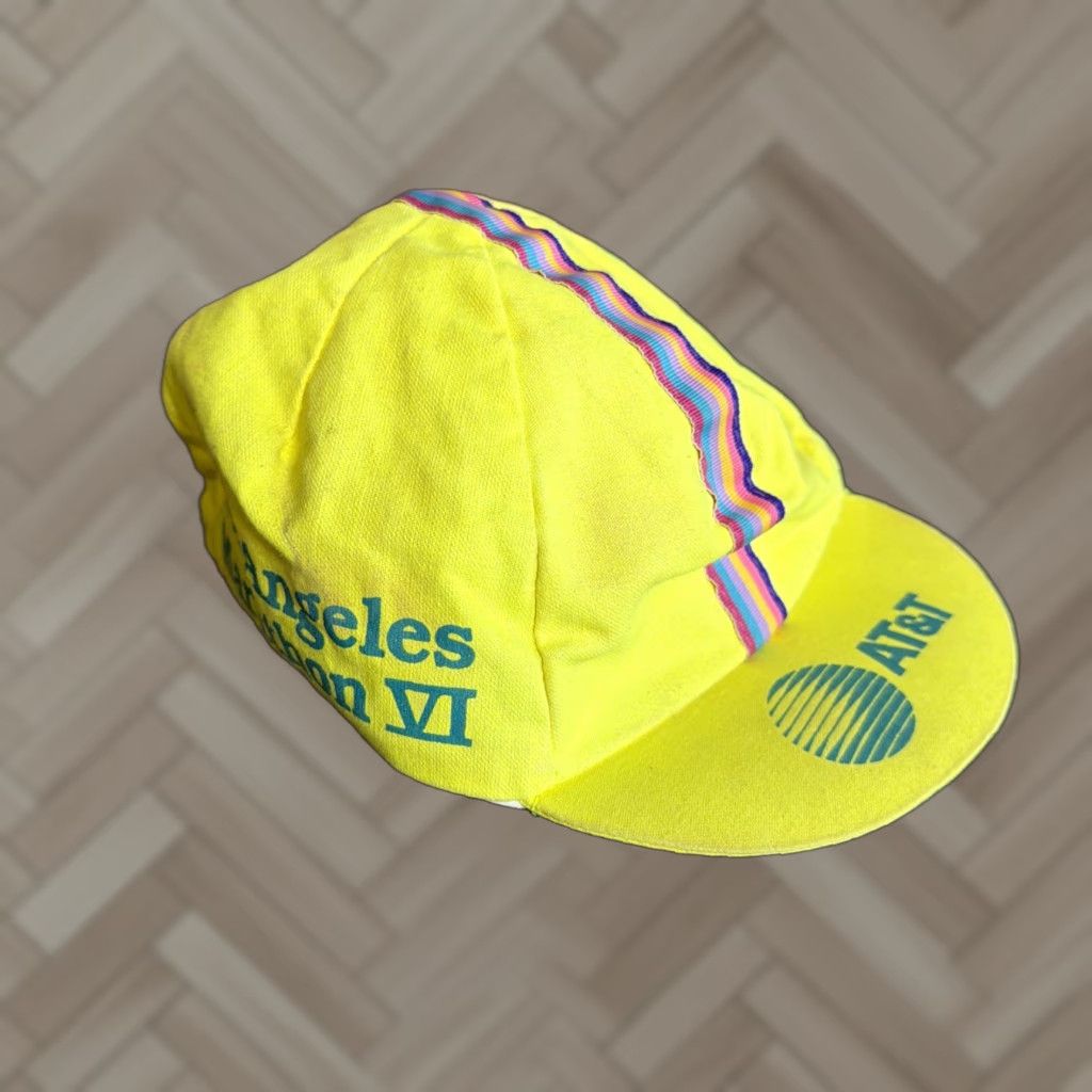 Vintage VINTAGE Marathon Hat Running City 90s Cotton Yellow Mens One Size Cap Hat Cannes? Size ONE SIZE - 1 Thumbnail