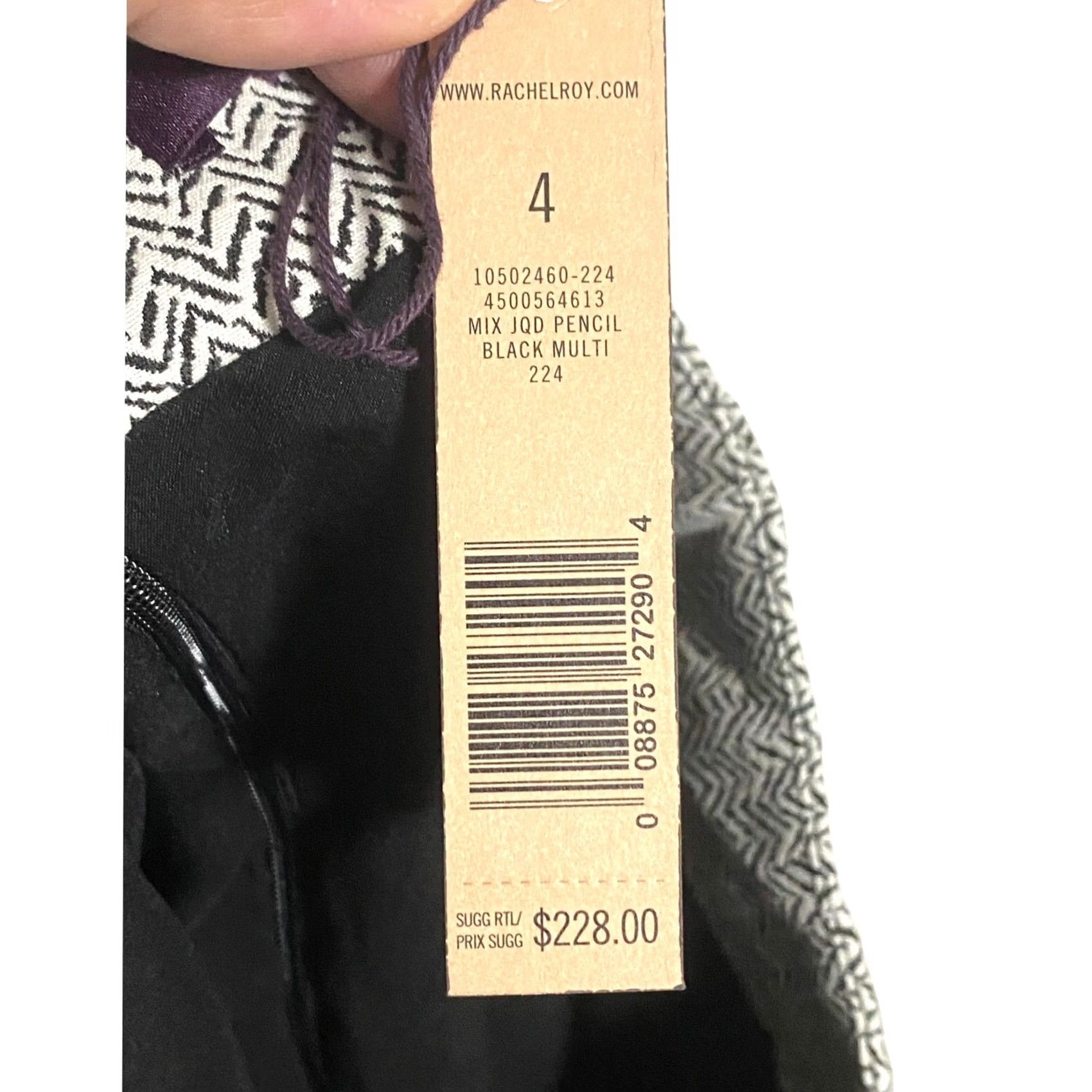 Vintage VINTAGE Rachel Roy Pencil Skirt Mini Black White Herringbone Pattern Womens Size 4 NWT Gray Short Skirt Womens 4 NWT Size 27" / US 4 / IT 40 - 6 Thumbnail