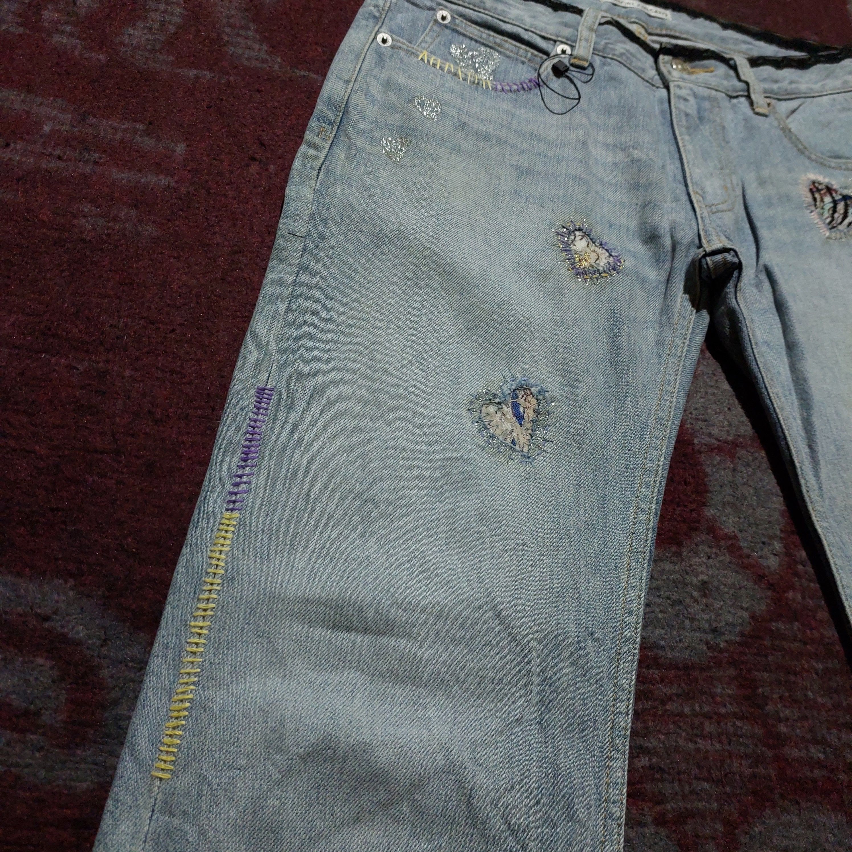 Issey Miyake vintage Tsumori Chisato heart patch blue jeans Size 30" / US 8 / IT 44 - 6 Thumbnail