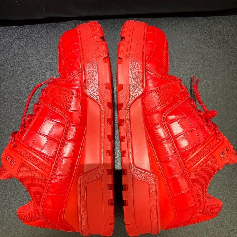 Louis Vuitton Louis Vuitton Trainer Maxi Red Crocodile Sneakers -2508 Size US 8 / EU 41 - 3 Thumbnail