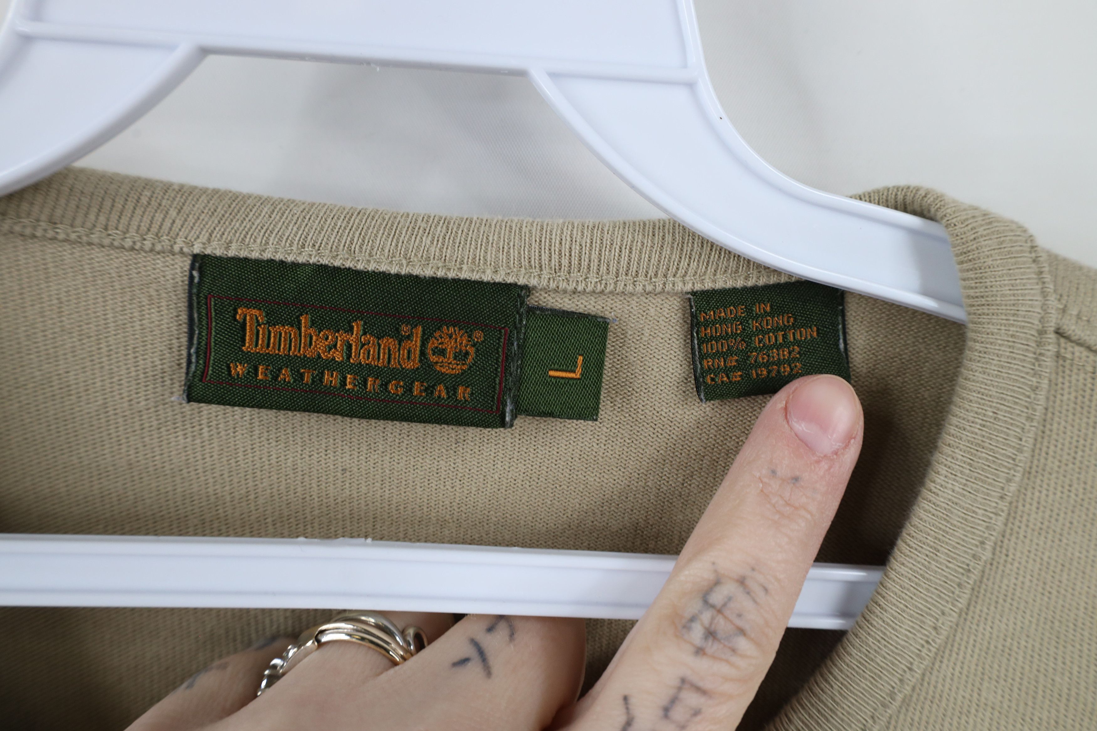 Timberland × Vintage Vintage 90s Timberland Knit Long Sleeve Henley T-Shirt Size US L / EU 52-54 / 3 - 7 Thumbnail