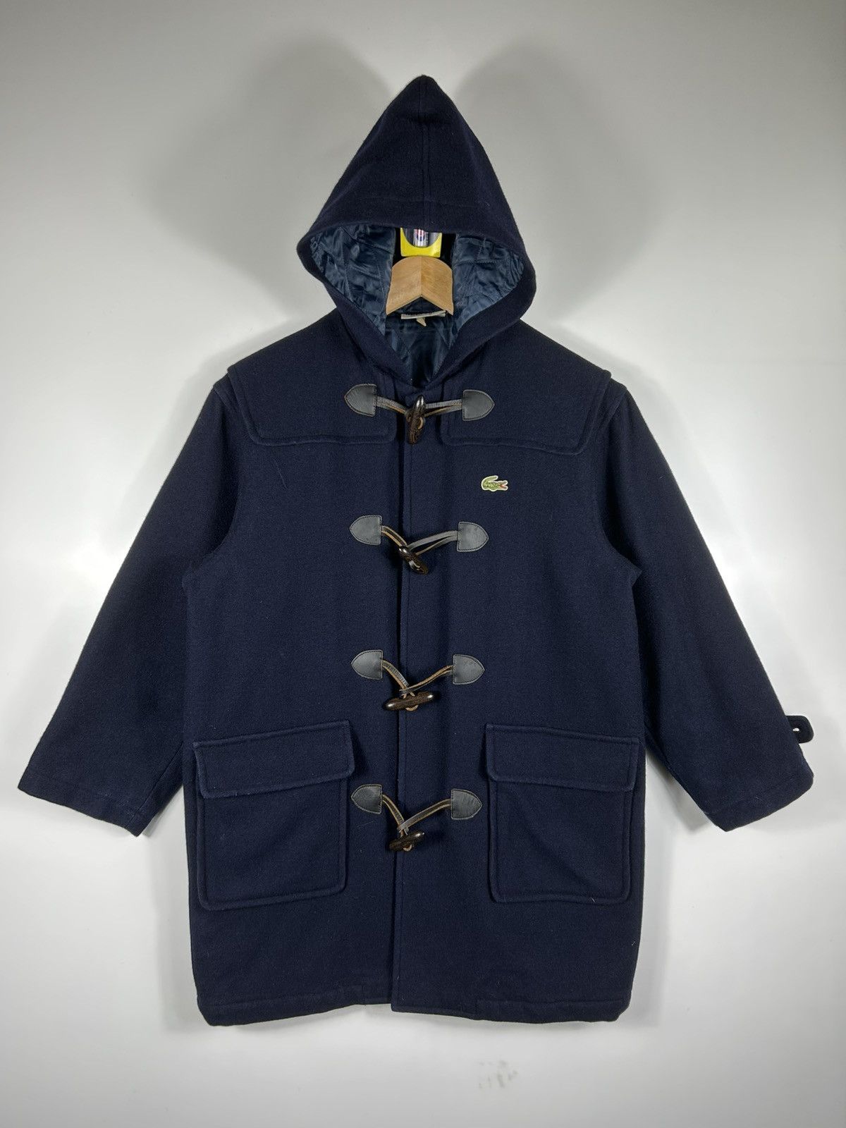 Lacoste × Vintage ⚡️Vintage Lacoste Hooded Wool Duffle Coat Jacket Size US S / EU 44-46 / 1 - 1 Thumbnail