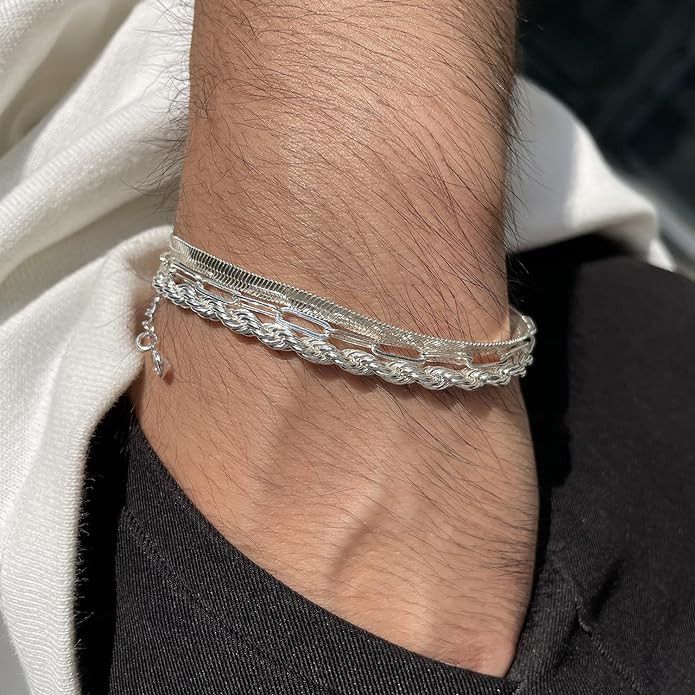 Other Silver layered chain bracelets set Size ONE SIZE - 1 Thumbnail