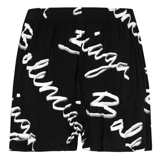 Balenciaga o1g2r1mq0924 Logo Boxer Shorts in Black & White Size 27" / US 4 / IT 40 - 2 Thumbnail