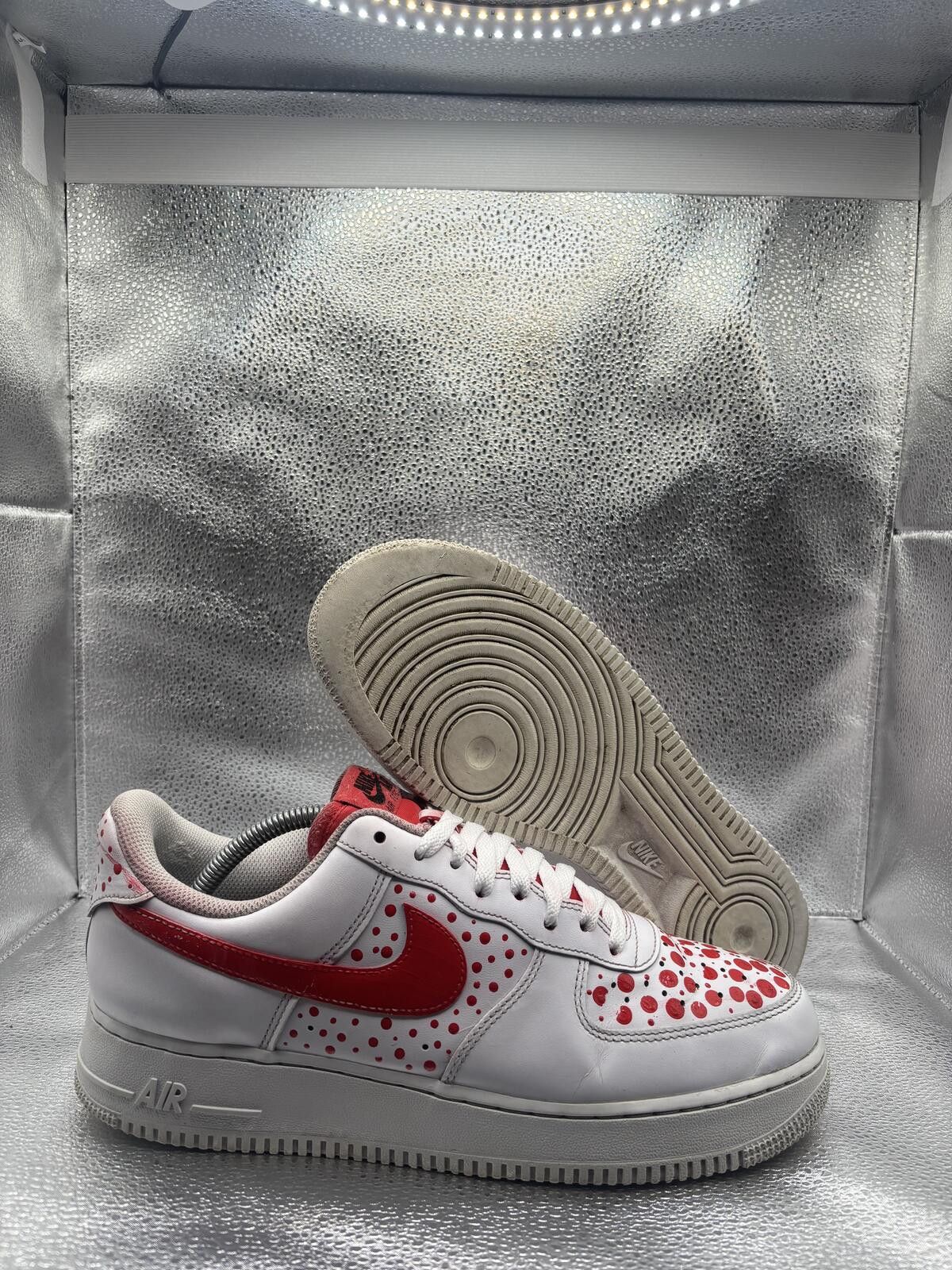 Nike Air Force 1 low triple white flyease (custom painted) Size US 10 / EU 43 - 1 Thumbnail