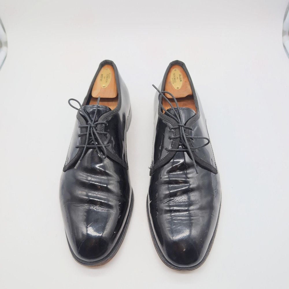 Pronto Uomo Black sz 10.5 Patent Leather Oxford Shoes By Pronto Uomo F Size US 10.5 / EU 43-44 - 5 Thumbnail