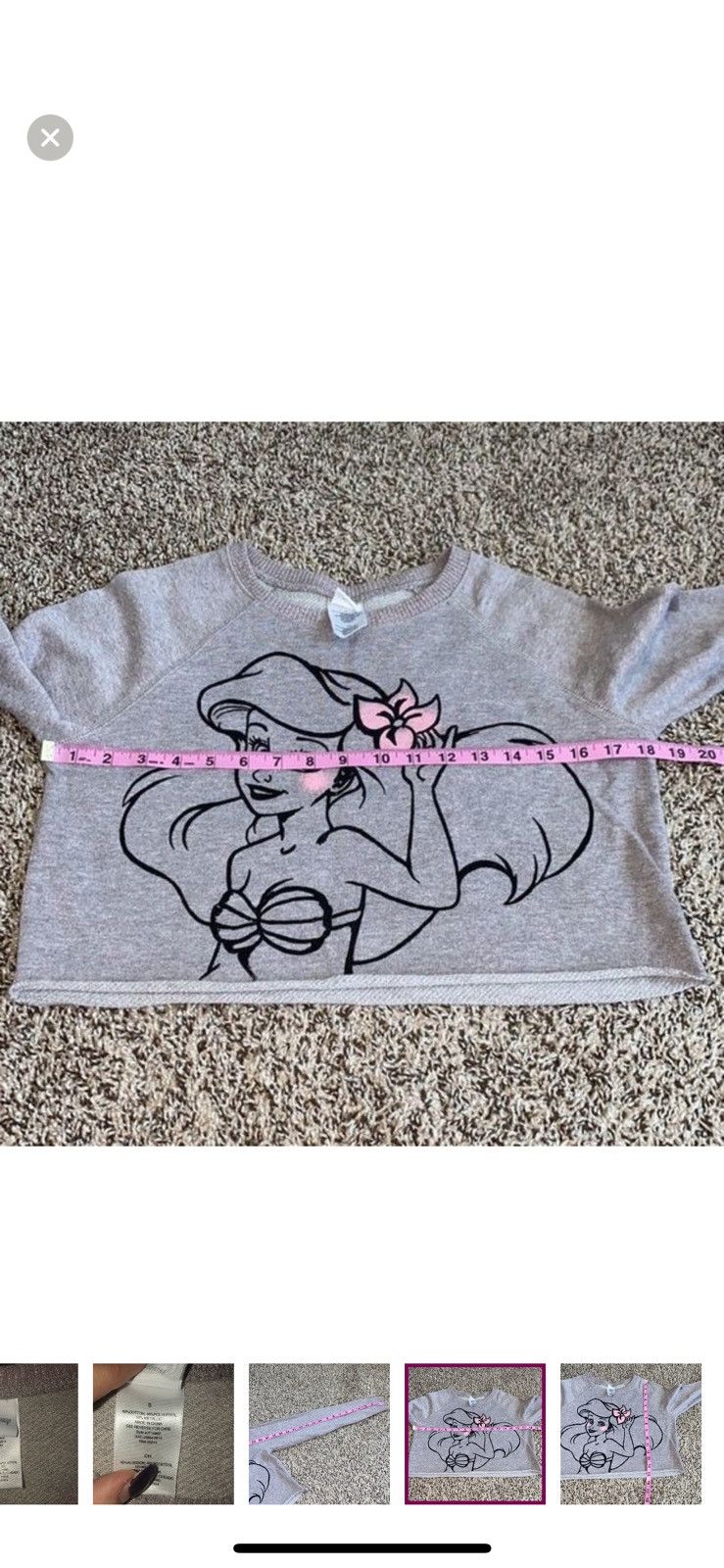 Disney Disney small Ariel little mermaid cropped sweatshirt Size S / US 4 / IT 40 - 6 Thumbnail