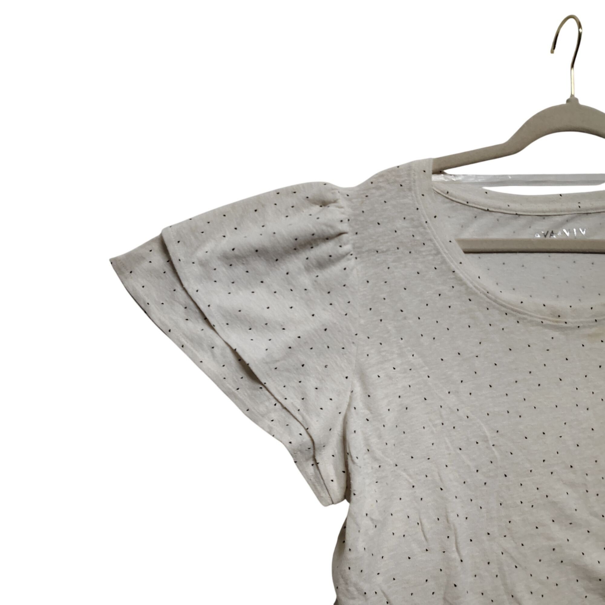 Other Ava & Viv Womens XL White Polka Dot Tee With Double Cap Slee Size XL / US 12-14 / IT 48-50 - 3 Thumbnail