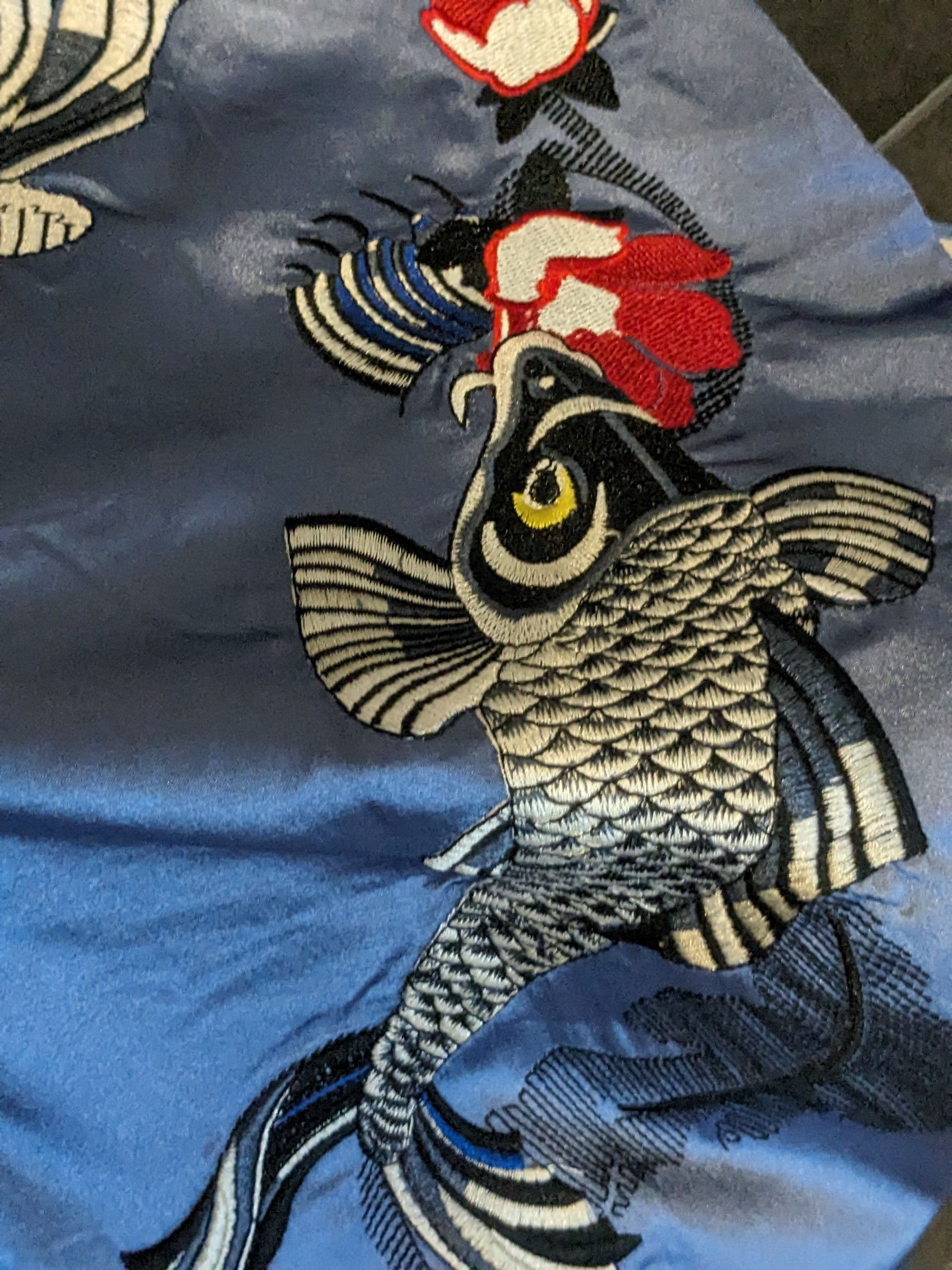 Standard Issue Reversible Satin Souvenir Jacket Koi Embroidered Bomber Size US S / EU 44-46 / 1 - 10 Thumbnail