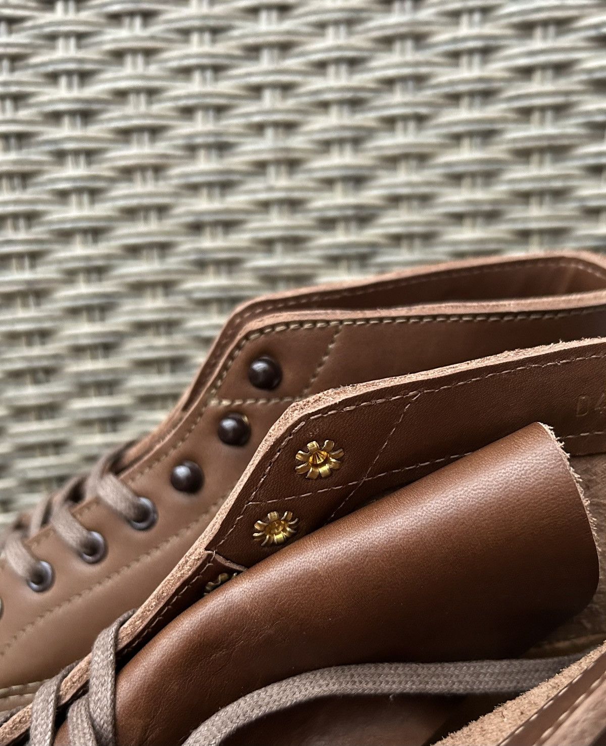 Vintage 1930s Leather Sport Boot Outing Shoes In Cigar Brown Moc-Toe Size US 12 / EU 45 - 10 Thumbnail