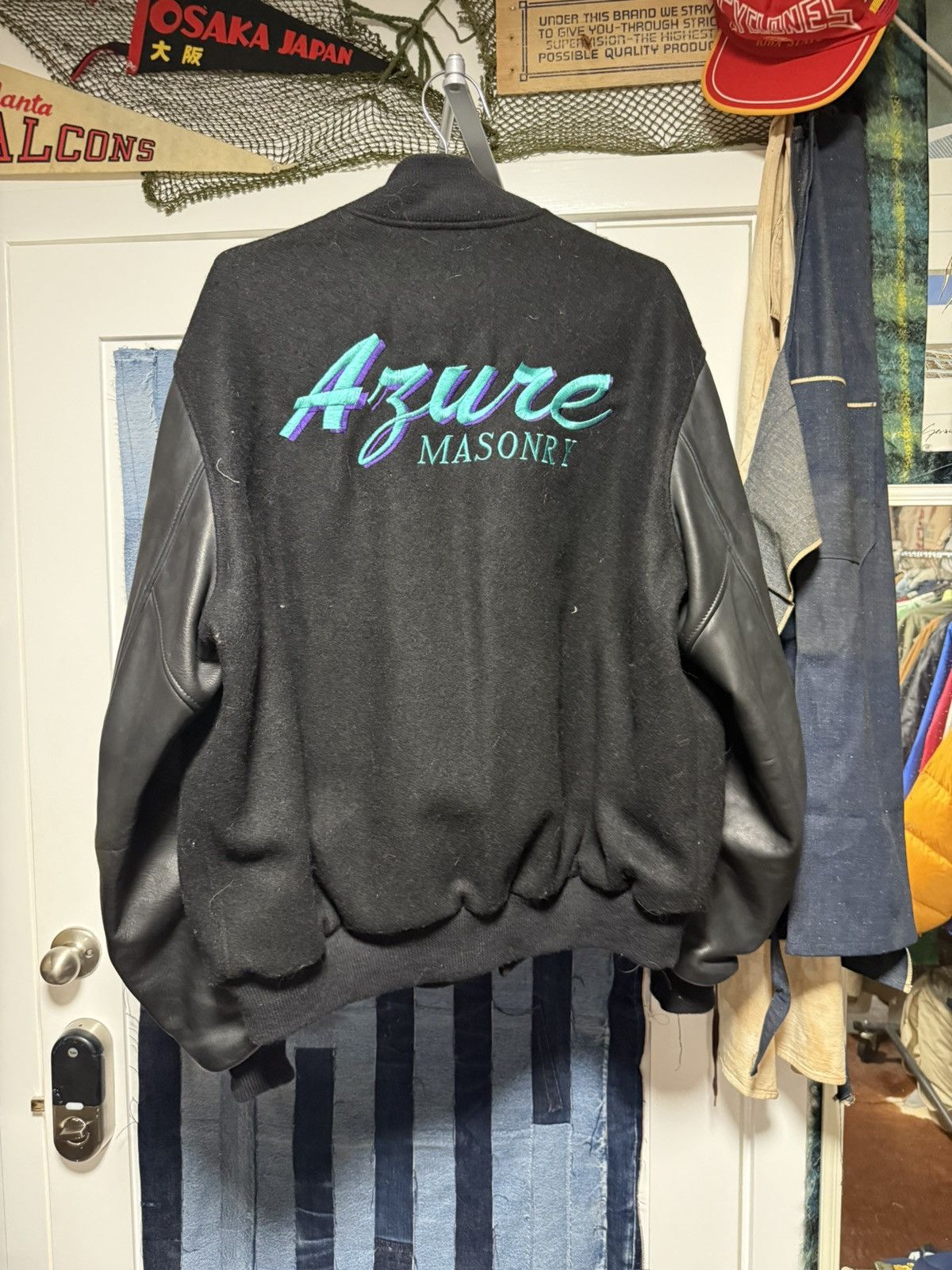 Vintage Azure Masonry USA made Varsity Jacket
