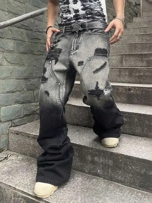 Japanese Brand Kimaya x Kaoda Casual Fit Distressed Ripped Wide Leg Jeans Size US 32 / EU 48 - 3 Thumbnail