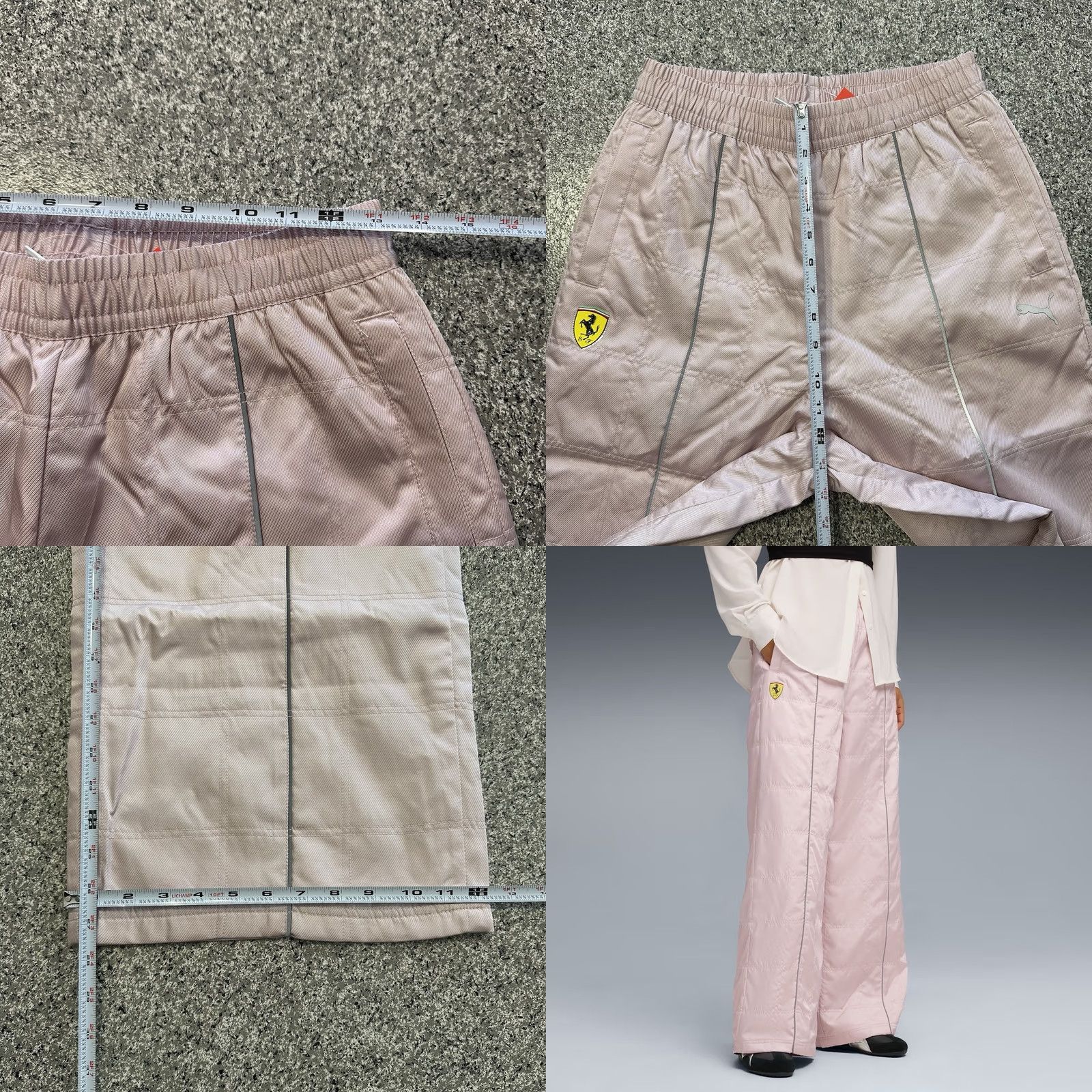 Puma PUMA Scuderia Ferrari Premium Wide Leg Pants Womens S Quilted Pink 632794 Size 28" / US 6 / IT 42 - 8 Thumbnail